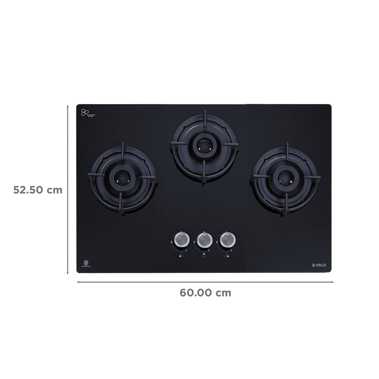 elica FLEXI 360 LOTUS IND HD BRASS Toughened Glass Top 3 Burner Automatic Hob (Cast Iron Grid, Black) elica FLEXI 360 LOTUS IND HD BRASS Toughened Glass Top 3 Burner Automatic Hob (Cast Iron Grid, Black)_2