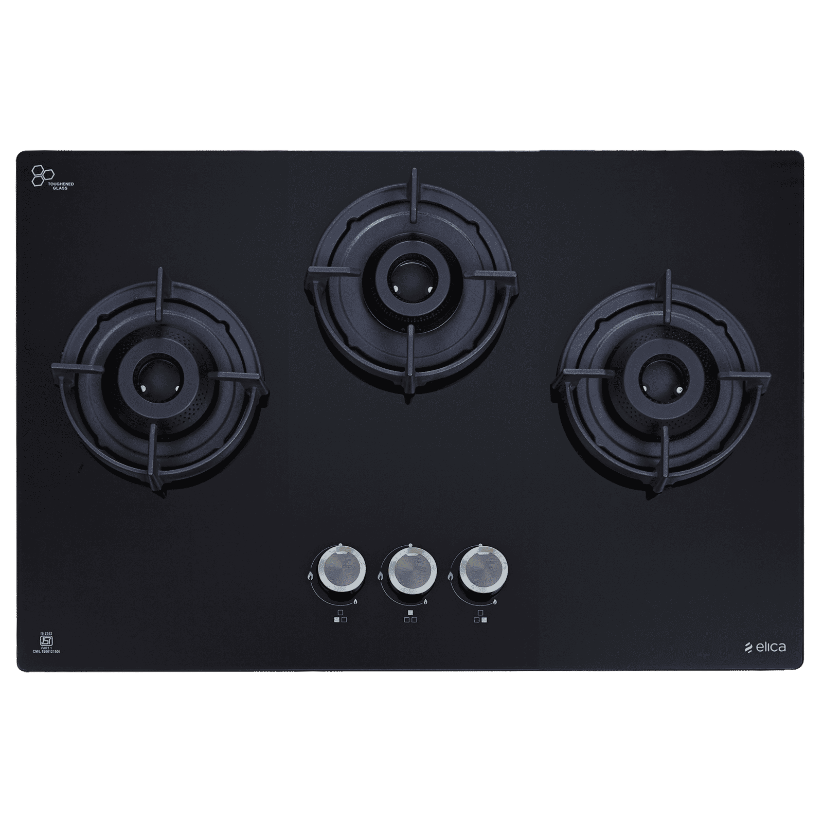 elica FLEXI 360 LOTUS IND HD BRASS Toughened Glass Top 3 Burner Automatic Hob (Cast Iron Grid, Black) elica FLEXI 360 LOTUS IND HD BRASS Toughened Glass Top 3 Burner Automatic Hob (Cast Iron Grid, Black)_6