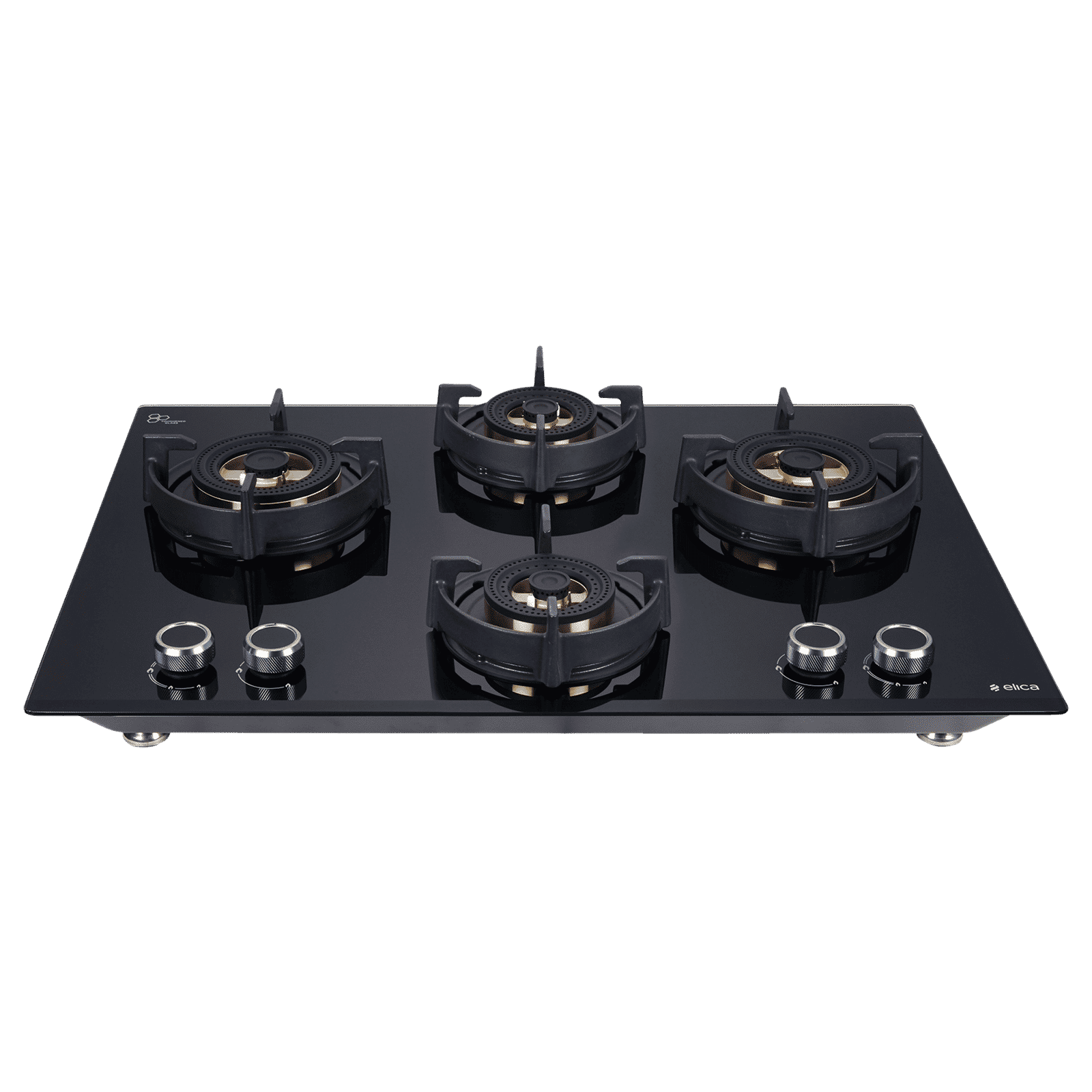 elica FLEXI DFS FB MFC 4B 70 DX FFD Glass Top 4 Burner Automatic Hob (Flame Failure Device, Black)_1