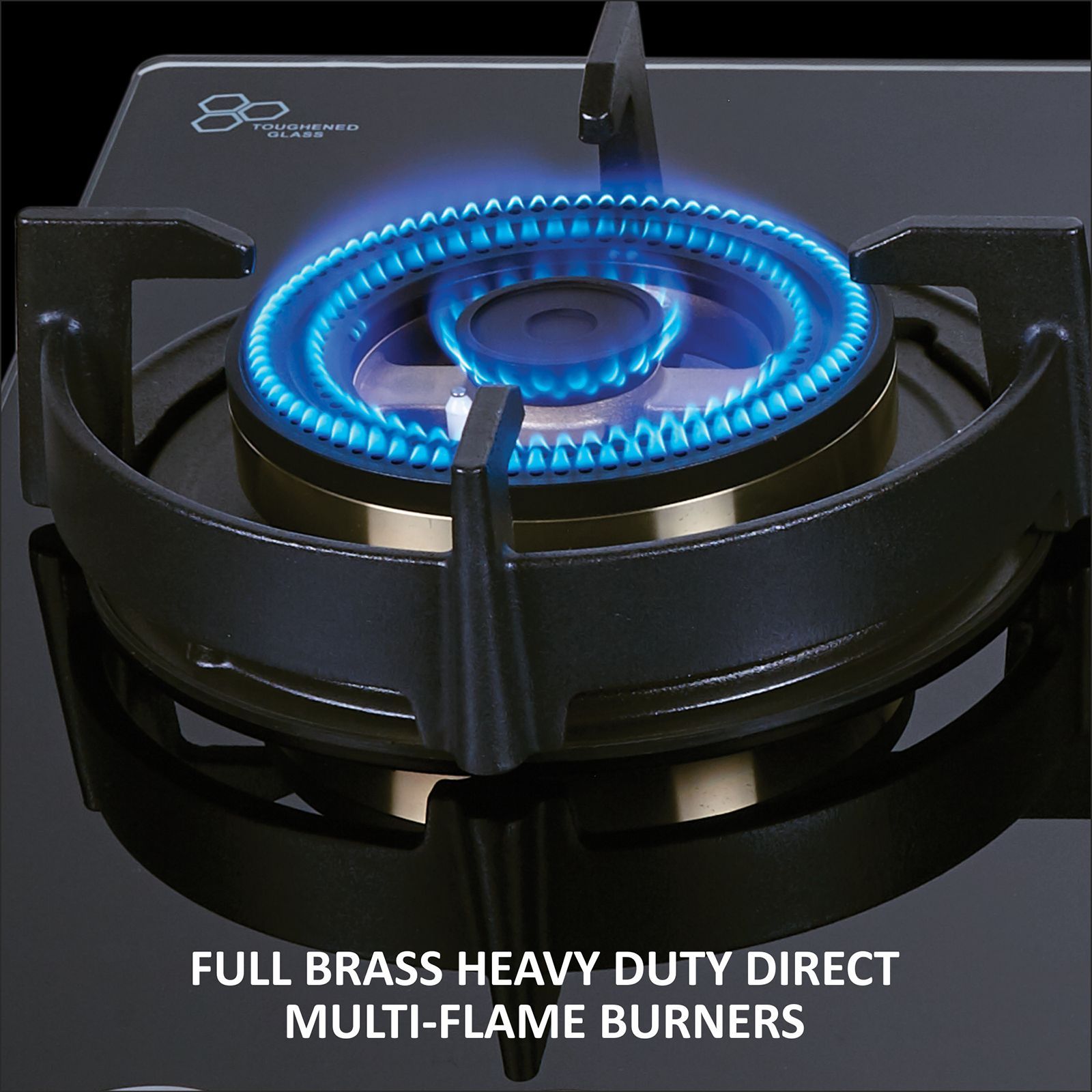 elica DFS FB MFC 4B 120 DX Glass Top 4 Burner Automatic Hob (Cast Iron Pan Support with Heat Guard, Black)_4