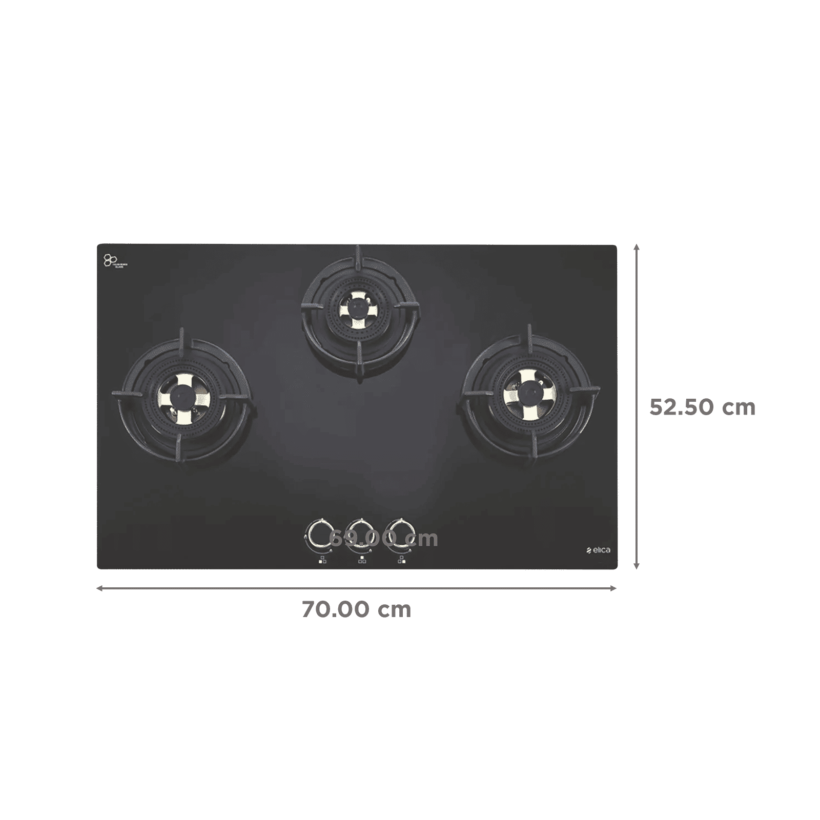 Elica FLEXI DFS FB MFC SERIES Toughened Glass Top 3 Burner Automatic Hob (Heavy Duty Burners, Black)_2