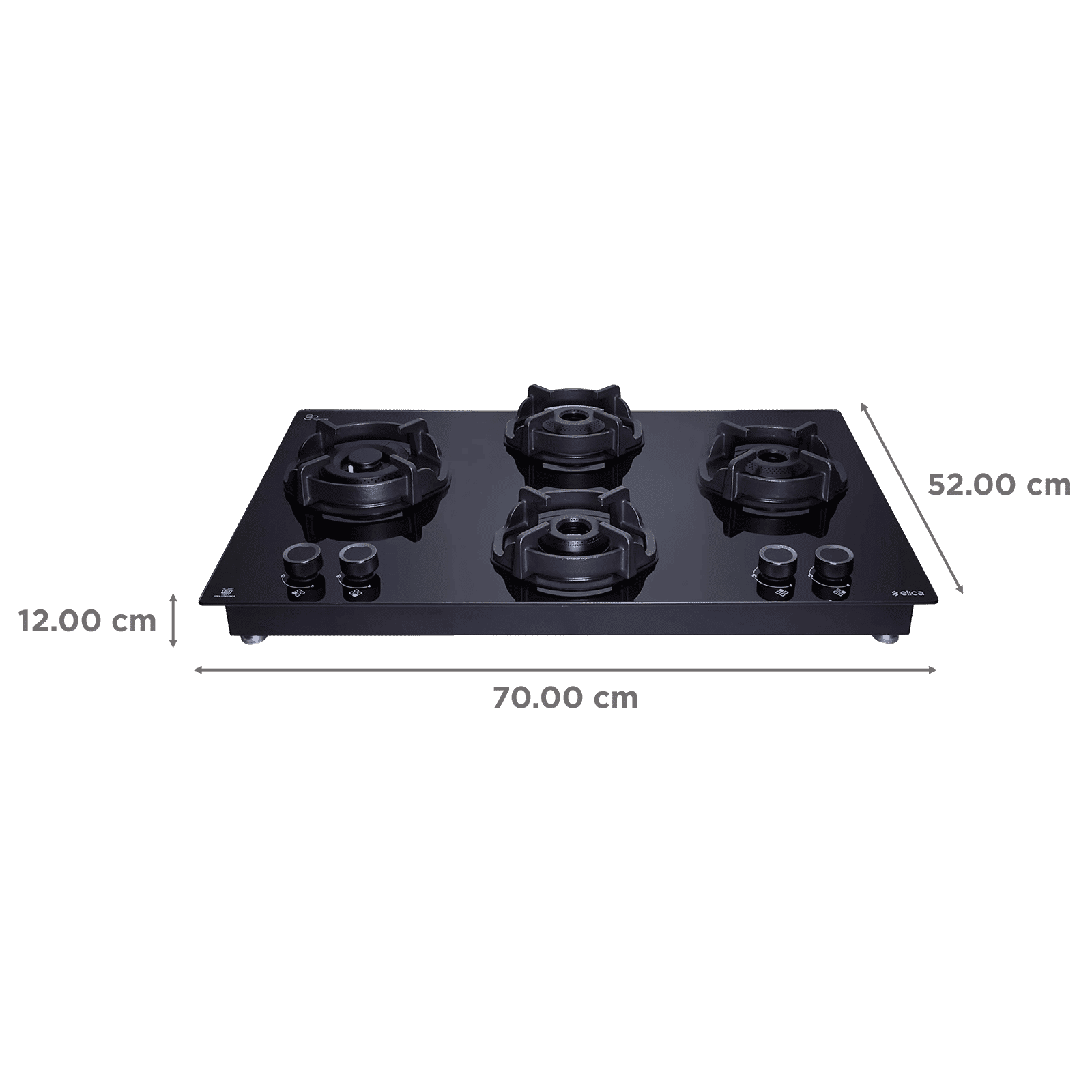 elica Flexi Hexa 470 Lotus Ind Hd Brass Toughened Glass Top 4 Burner Automatic Hob (Multi Flame Burner, Black)_2
