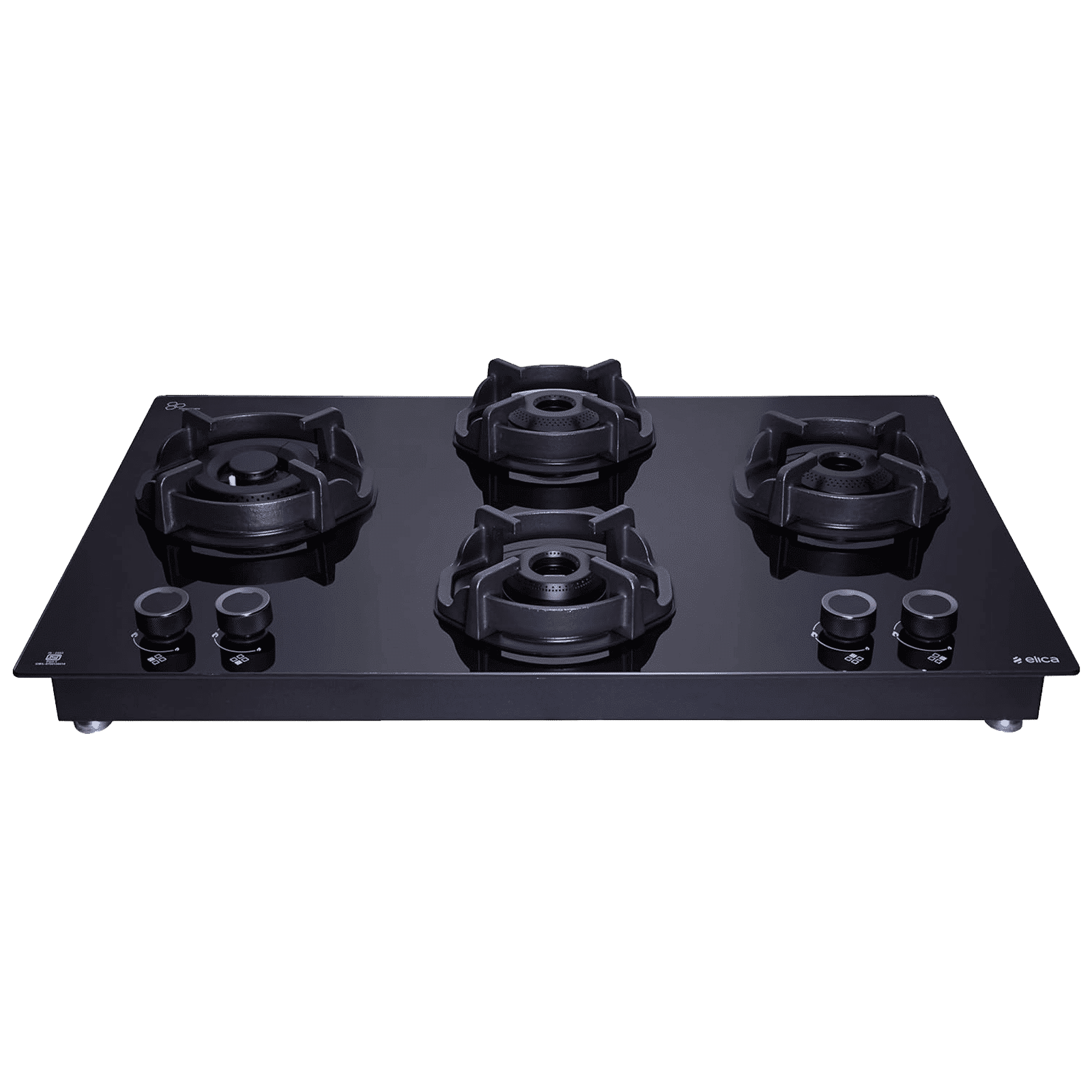elica Flexi Hexa 470 Lotus Ind Hd Brass Toughened Glass Top 4 Burner Automatic Hob (Multi Flame Burner, Black)_6