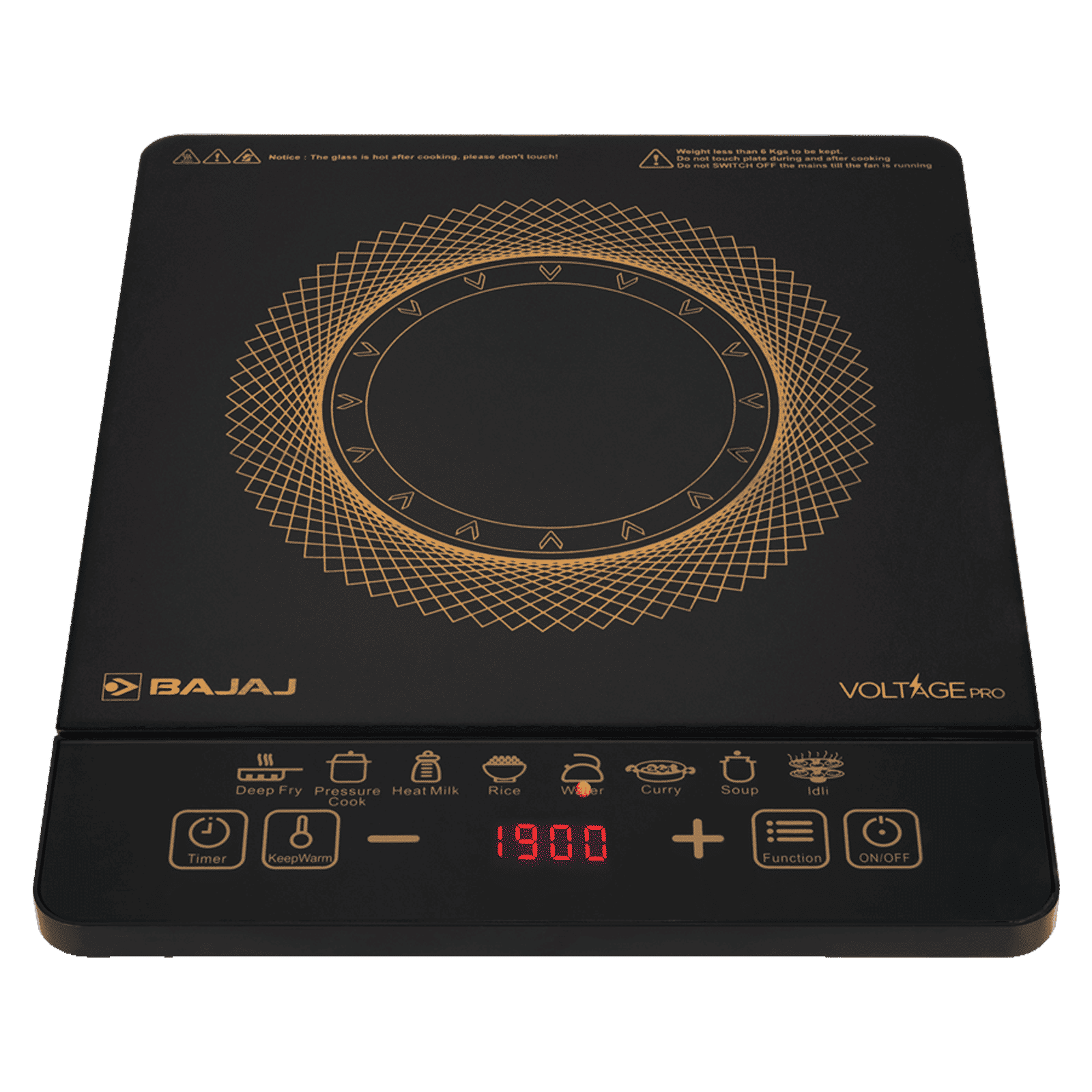 BAJAJ ICX 190FS 1900W Induction Cooktop with 9 Preset Menus BAJAJ ICX 190FS 1900W Induction Cooktop with 9 Preset Menus_6