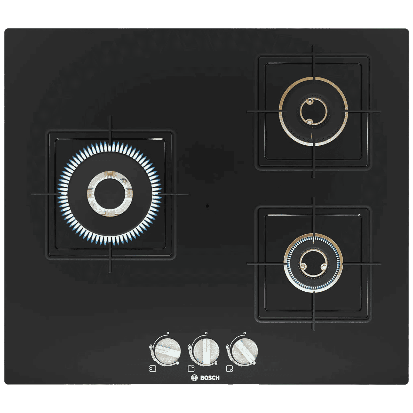 BOSCH Series 4 Toughened Glass Top 3 Burner Automatic Hob (Flame Failure Safety Device, Black)_1