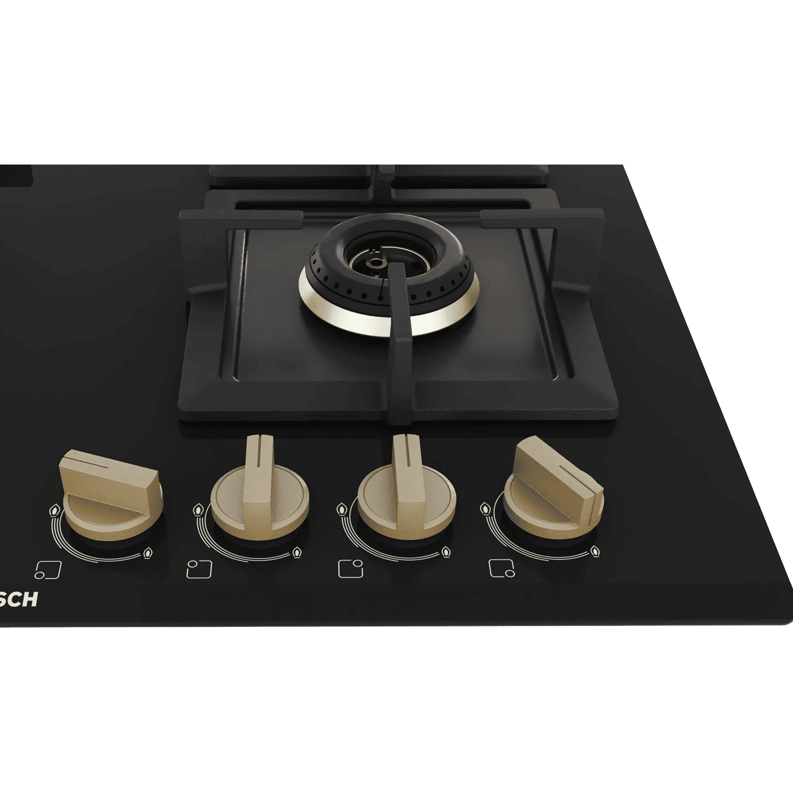 BOSCH Series 4 Toughened Glass Top 4 Burner Automatic Hob (Cast Iron Pan Supports, Black)_5