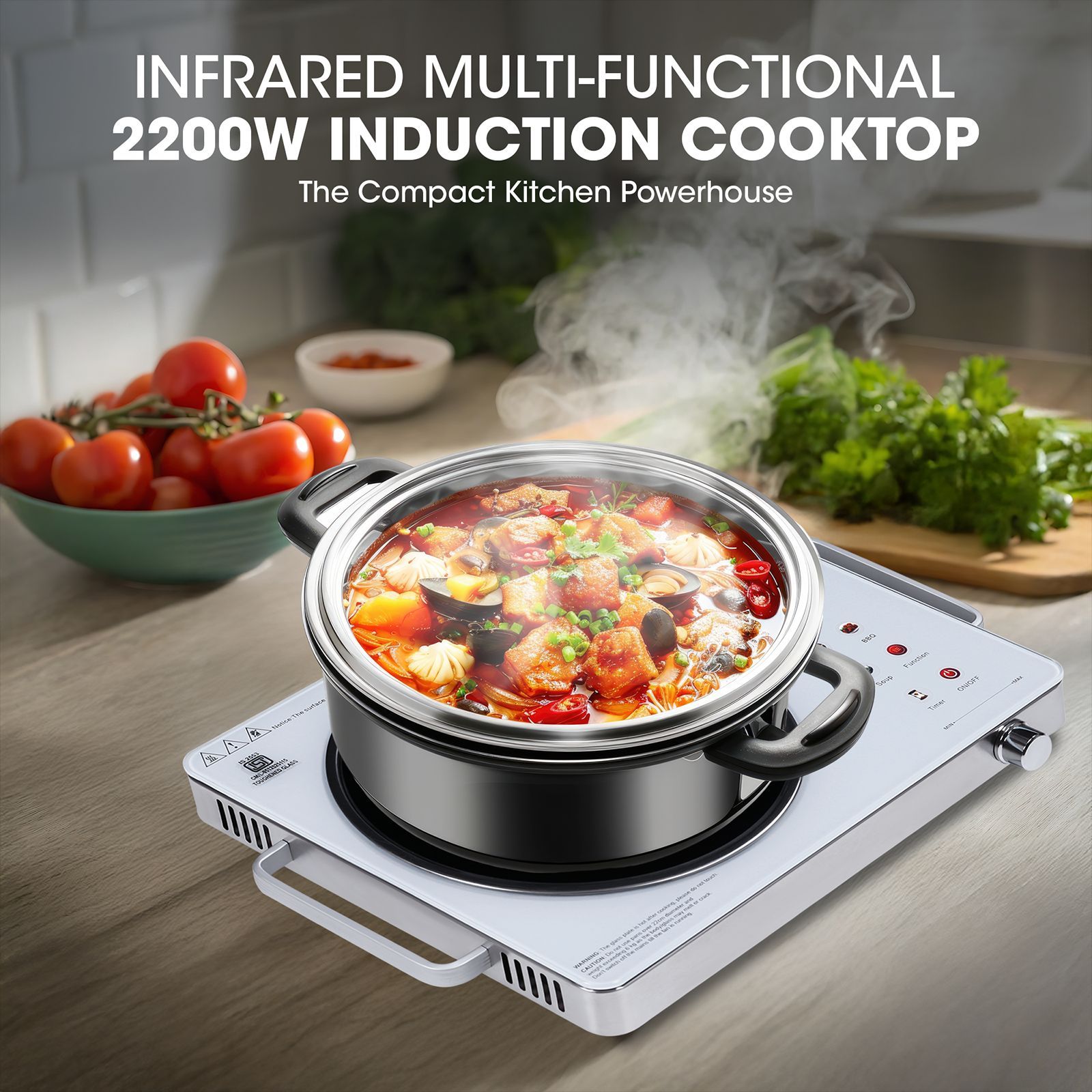 Croma Infrared 2200W Induction Cooktop with 3 Preset Menus_4