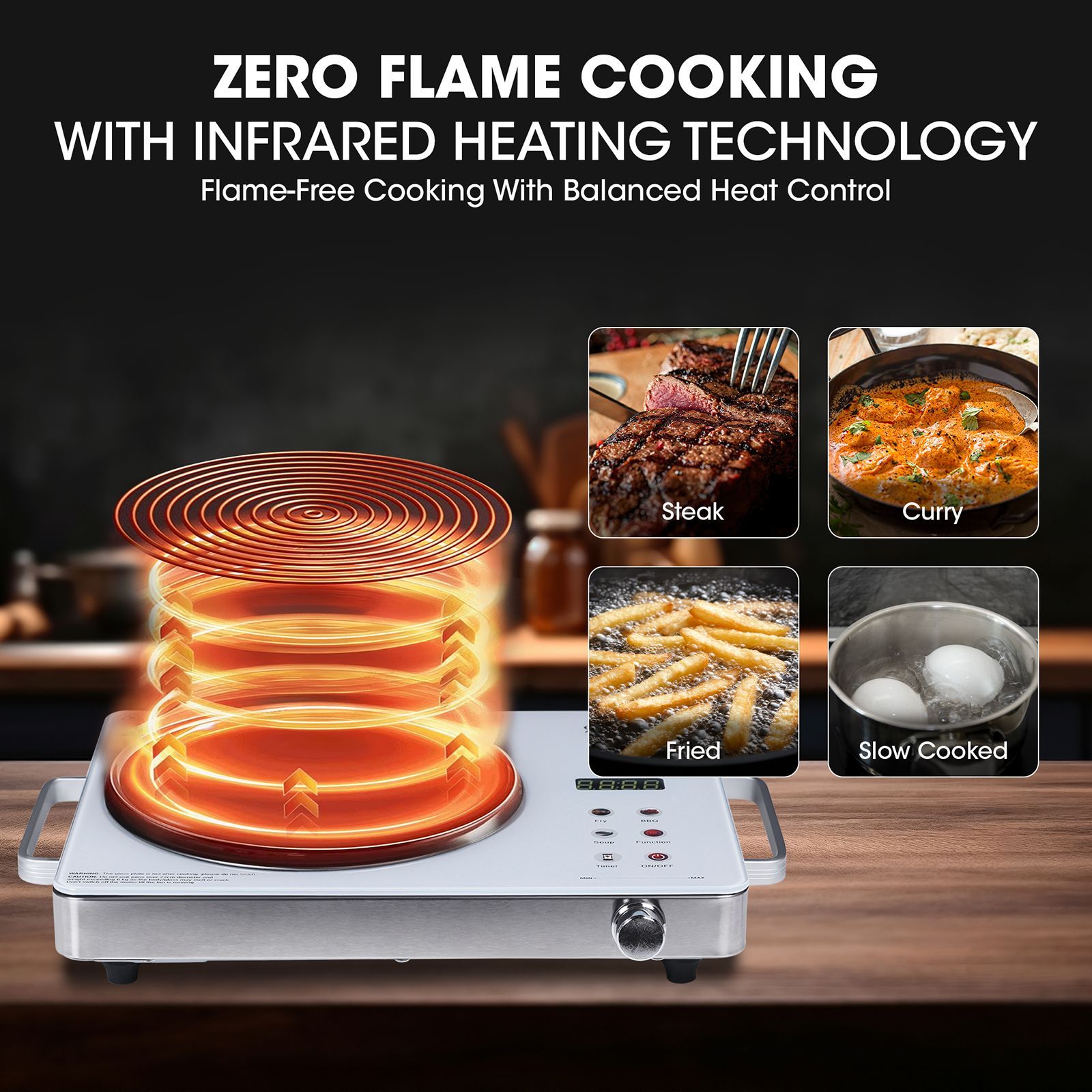 Croma Infrared 2200W Induction Cooktop with 3 Preset Menus_5