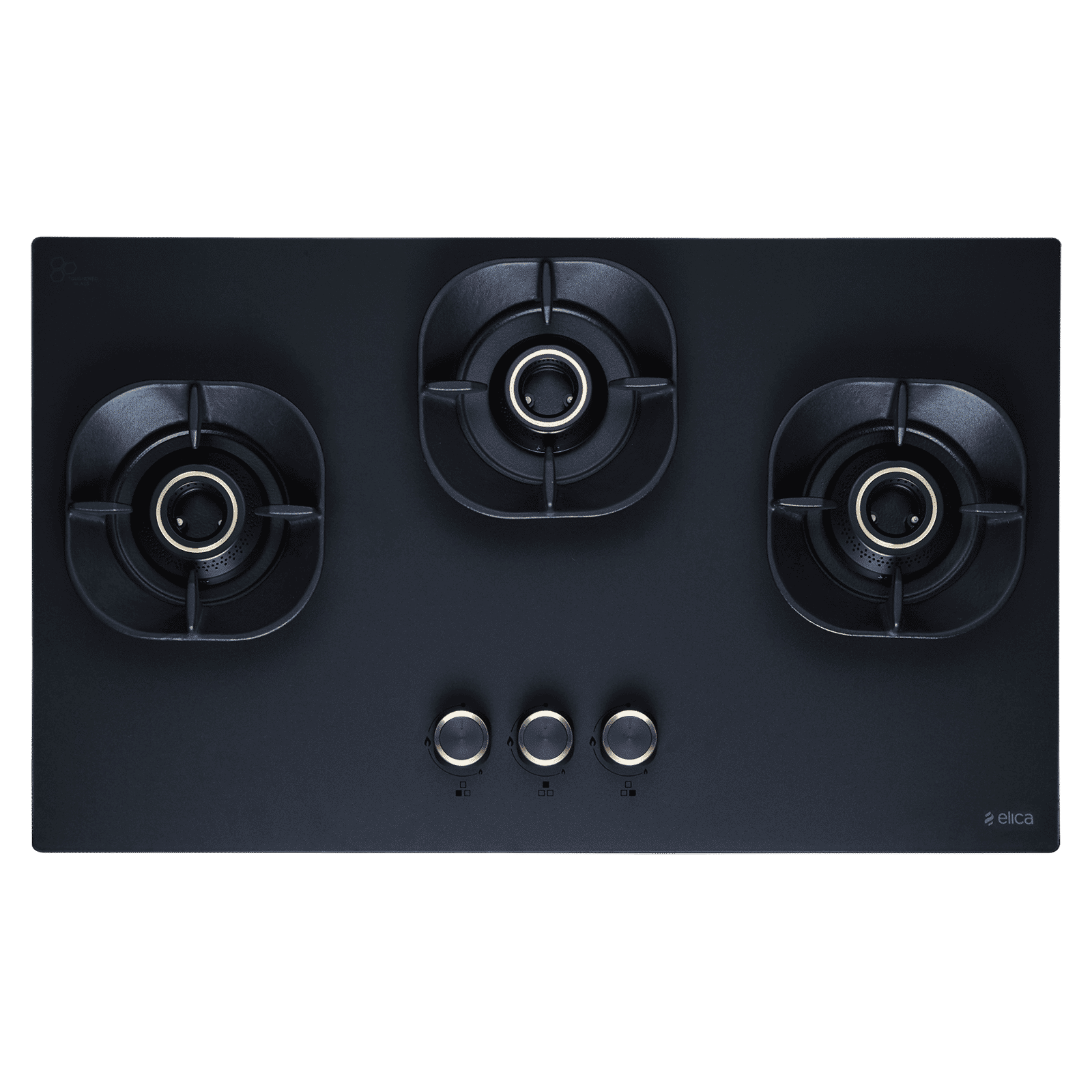 elica MATT CROWN FLEXI 375 LOTUS IND HD BRASS Toughened Glass Top 3 Burner Automatic Hob (Cast Iron Pan Support with Heat Guard, Matt Finish Black Glass) elica MATT CROWN FLEXI 375 LOTUS IND HD BRASS Toughened Glass Top 3 Burner Automatic Hob (Cast Iron Pan Support with Heat Guard, Matt Finish Black Glass)_4