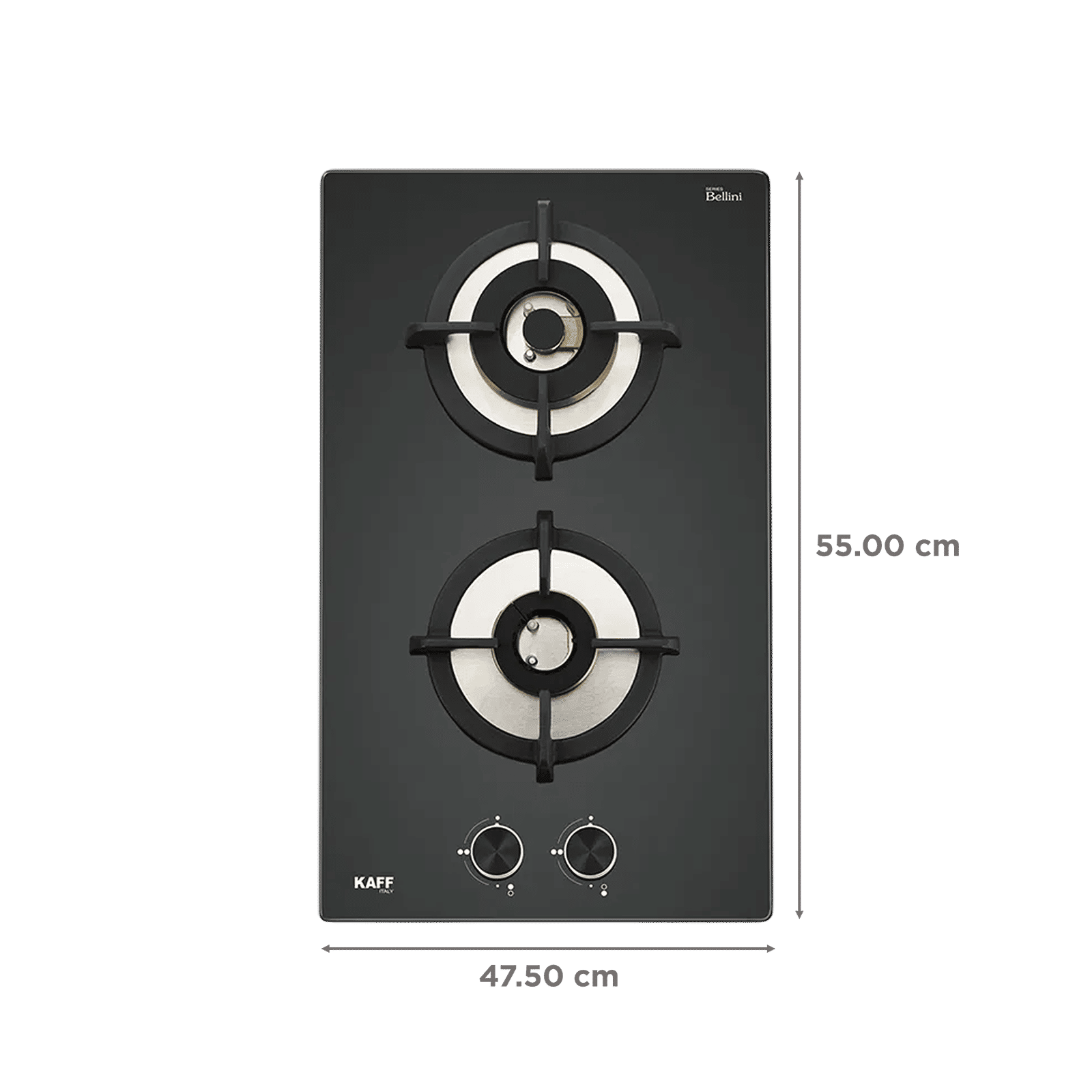 KAFF BLHF 302X Toughened Glass Top 2 Burner Automatic Hob (Flame Failure Device, Black)_2