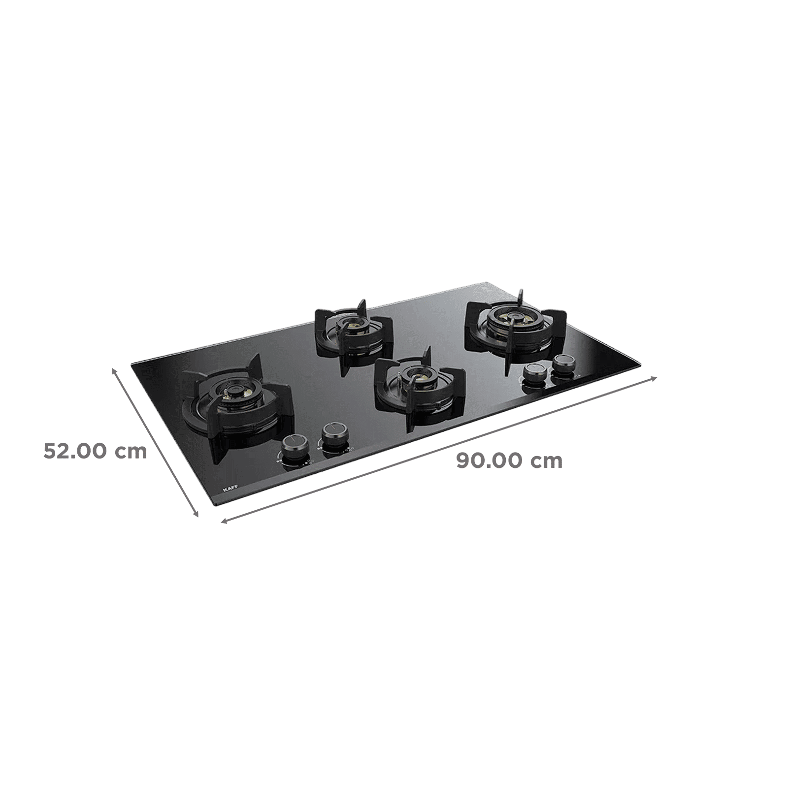 KAFF ASF 94V Toughened Glass Top 4 Burner Automatic Hob (Flame Failure Device, Black)_2