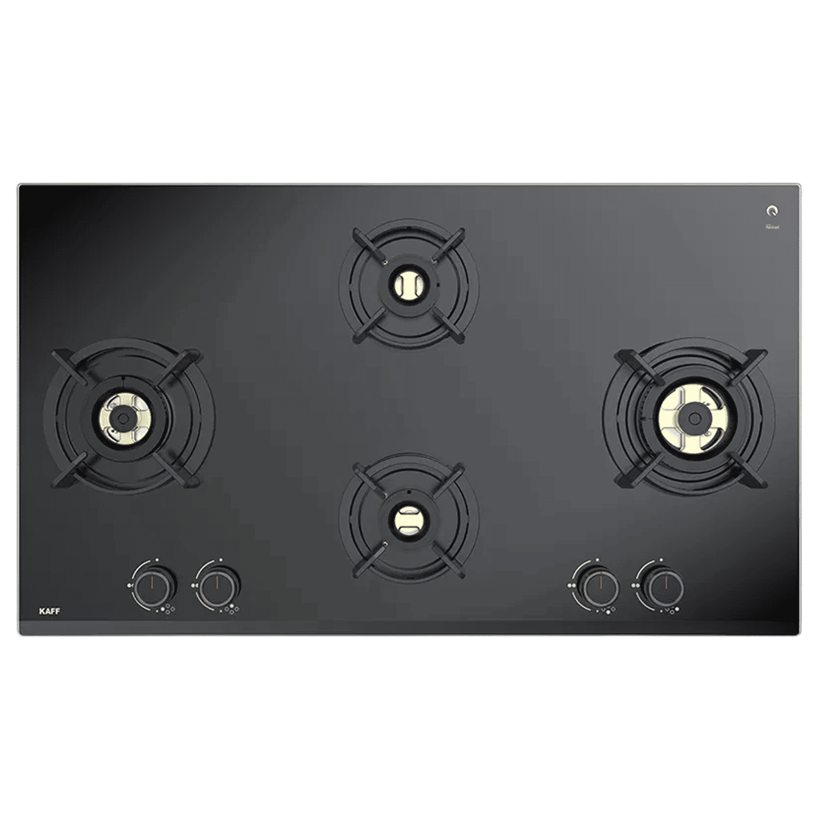 KAFF ASF 94V Toughened Glass Top 4 Burner Automatic Hob (Flame Failure Device, Black)_1