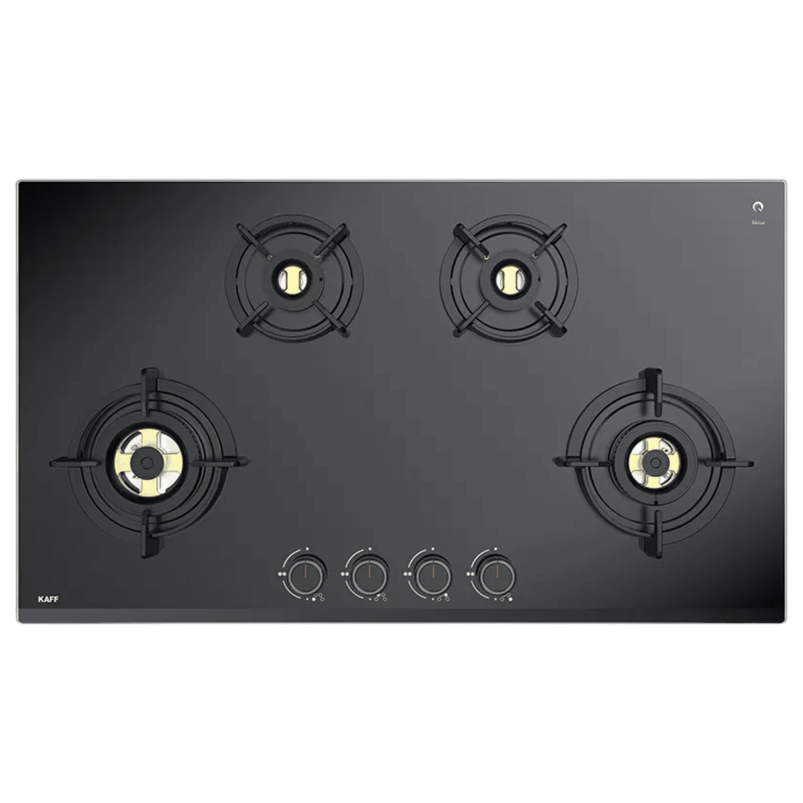 KAFF ASF 94M Toughened Glass Top 4 Burner Automatic Hob (Flame Failure Device, Black)_1