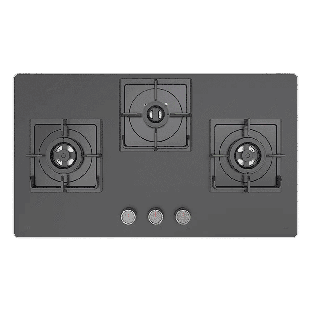 KAFF NYG 783B Glass Top 3 Burner Automatic Hob (Integrated Flame Protector, Black)_3