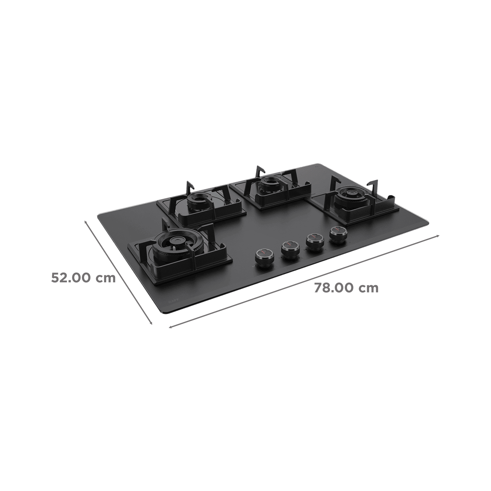KAFF NYG 784B Tempered Glass Top 4 Burner Automatic Hob (Flame Failure Device, Black)_2