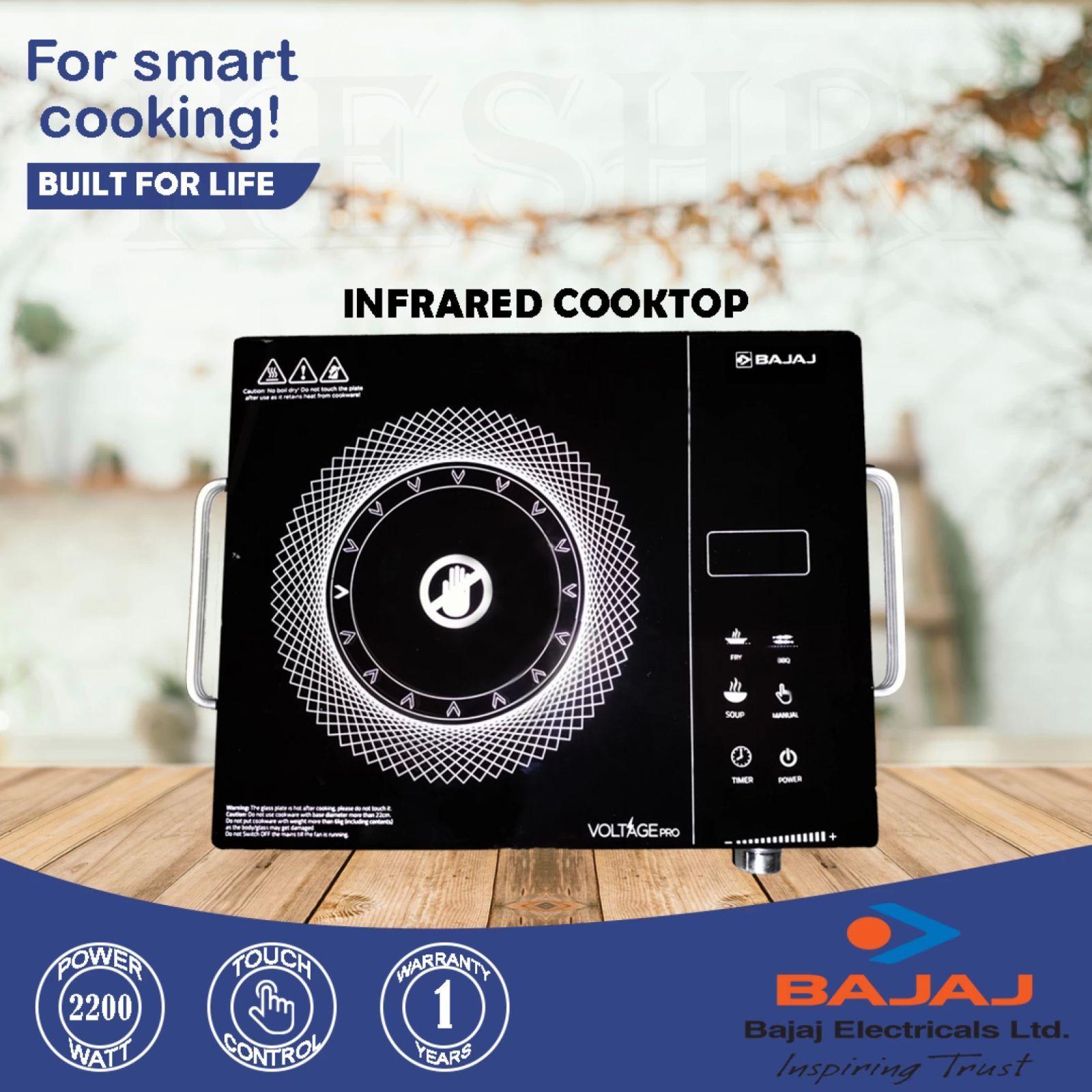 BAJAJ IRX 220F Infrared 2200W Induction Cooktop with 3 Preset Menus BAJAJ IRX 220F Infrared 2200W Induction Cooktop with 3 Preset Menus_5