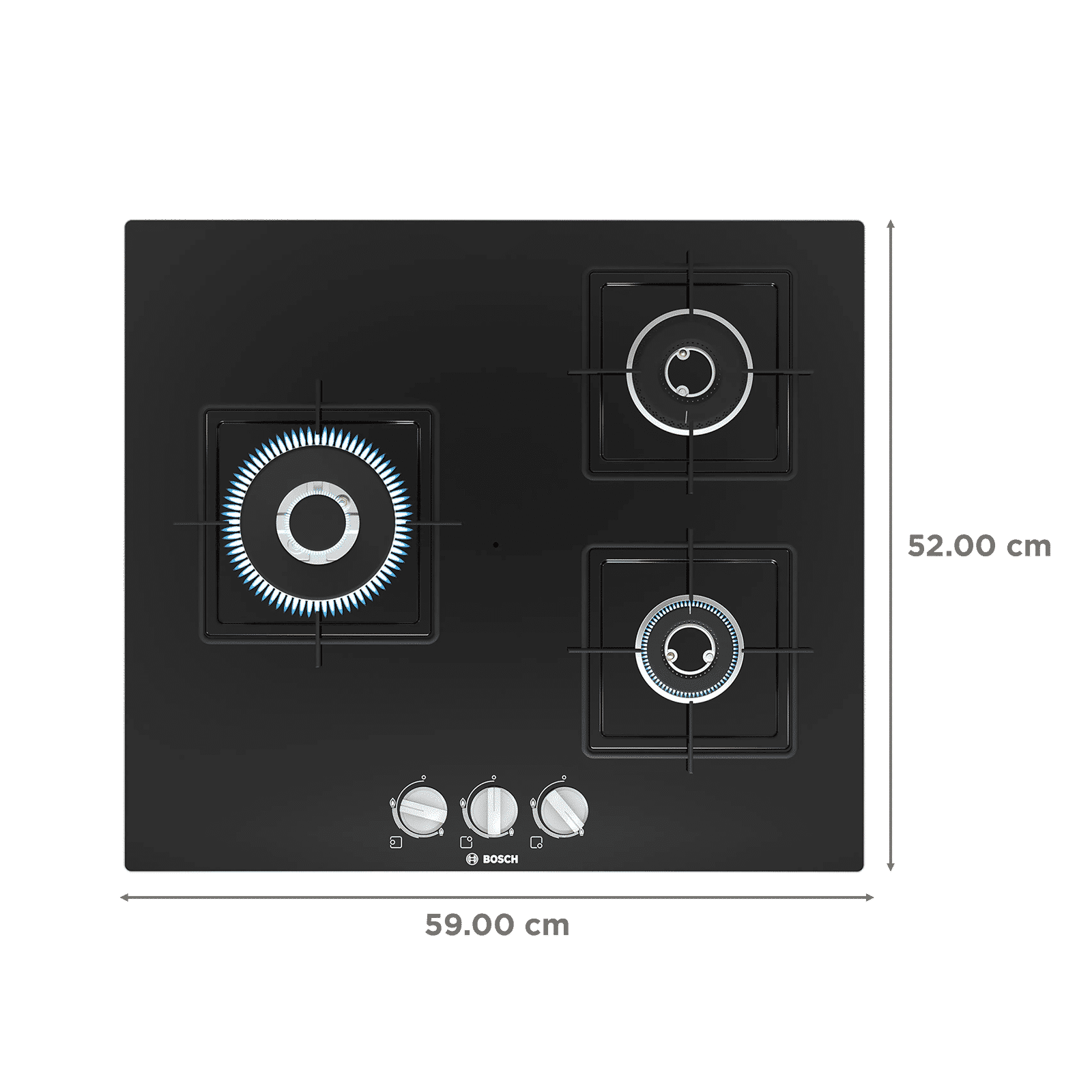 BOSCH Series 4 Tempered Glass Top 3 Burner Automatic Hob (Flame Failure Safety Device, Black) BOSCH Series 4 Tempered Glass Top 3 Burner Automatic Hob (Flame Failure Safety Device, Black)_2