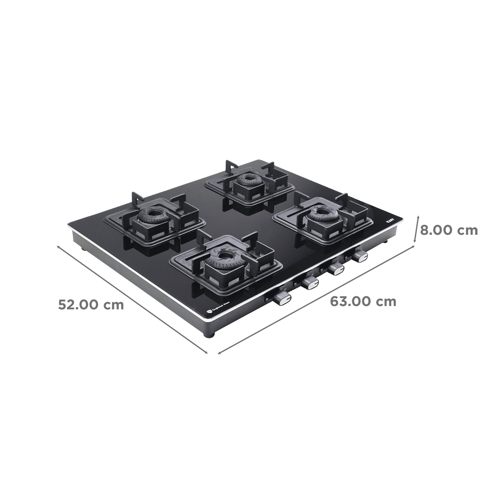 KAFF CTQ634B Toughened Glass Top 4 Burner Manual Gas Stove (Edge Protection, Black)_2