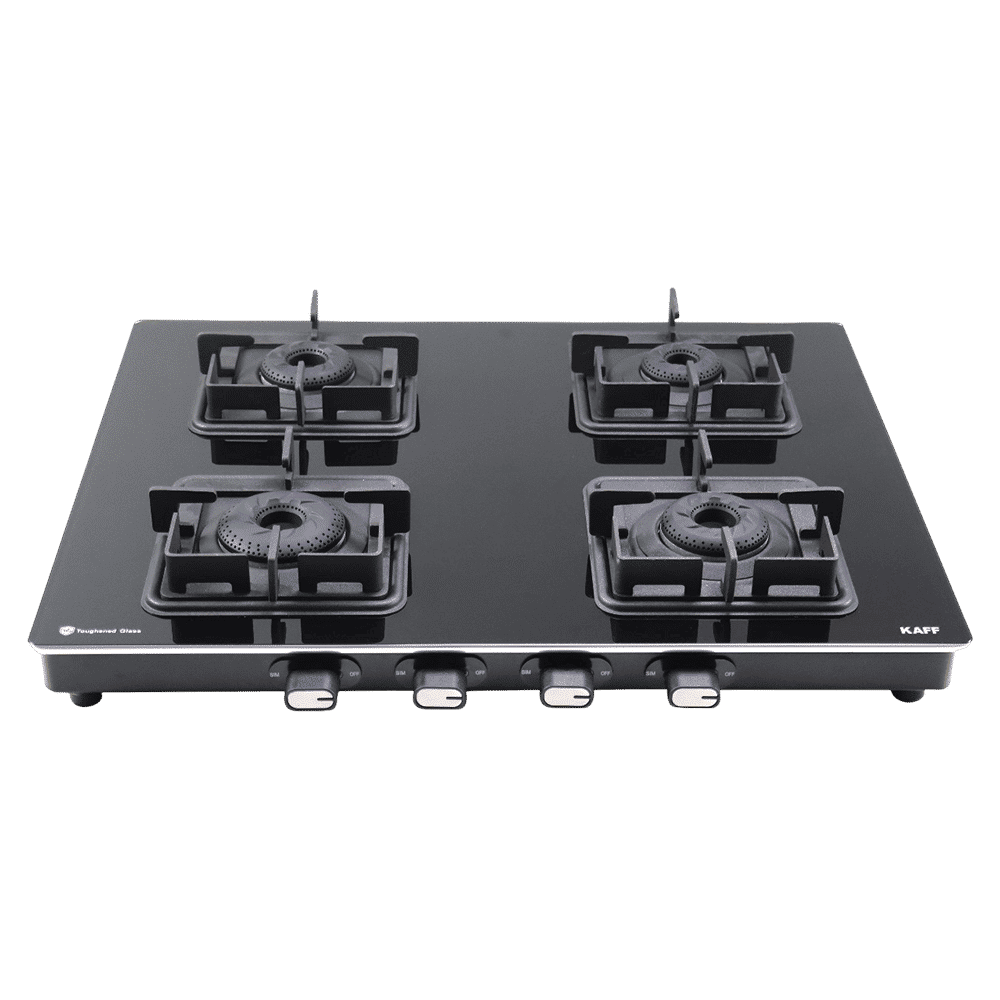 KAFF CTQ634B Toughened Glass Top 4 Burner Manual Gas Stove (Edge Protection, Black) KAFF CTQ634B Toughened Glass Top 4 Burner Manual Gas Stove (Edge Protection, Black)_2