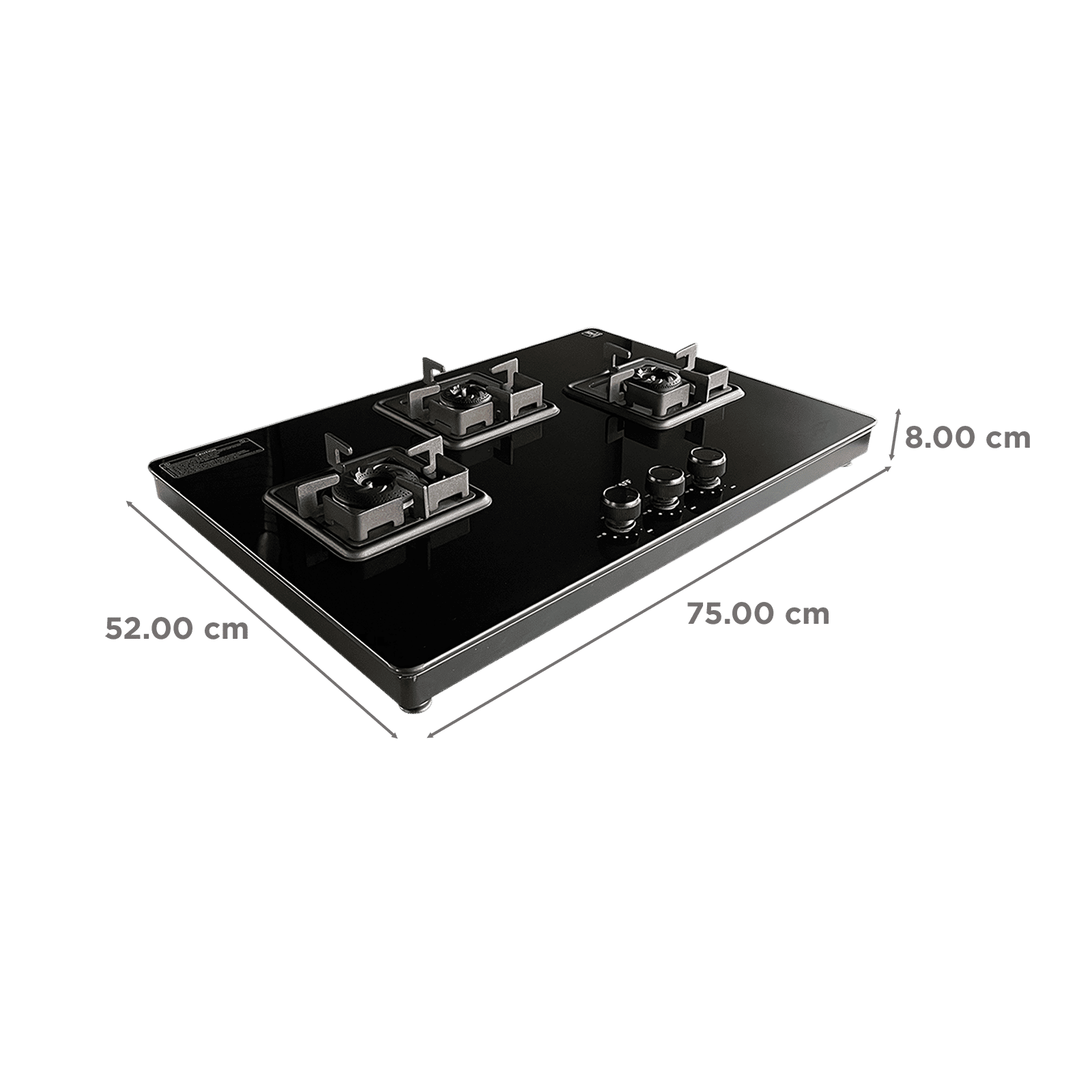 KAFF CTH753BAI Toughened Glass Top 3 Burner Automatic Gas Stove (Integrated Flame Protector, Black)_2
