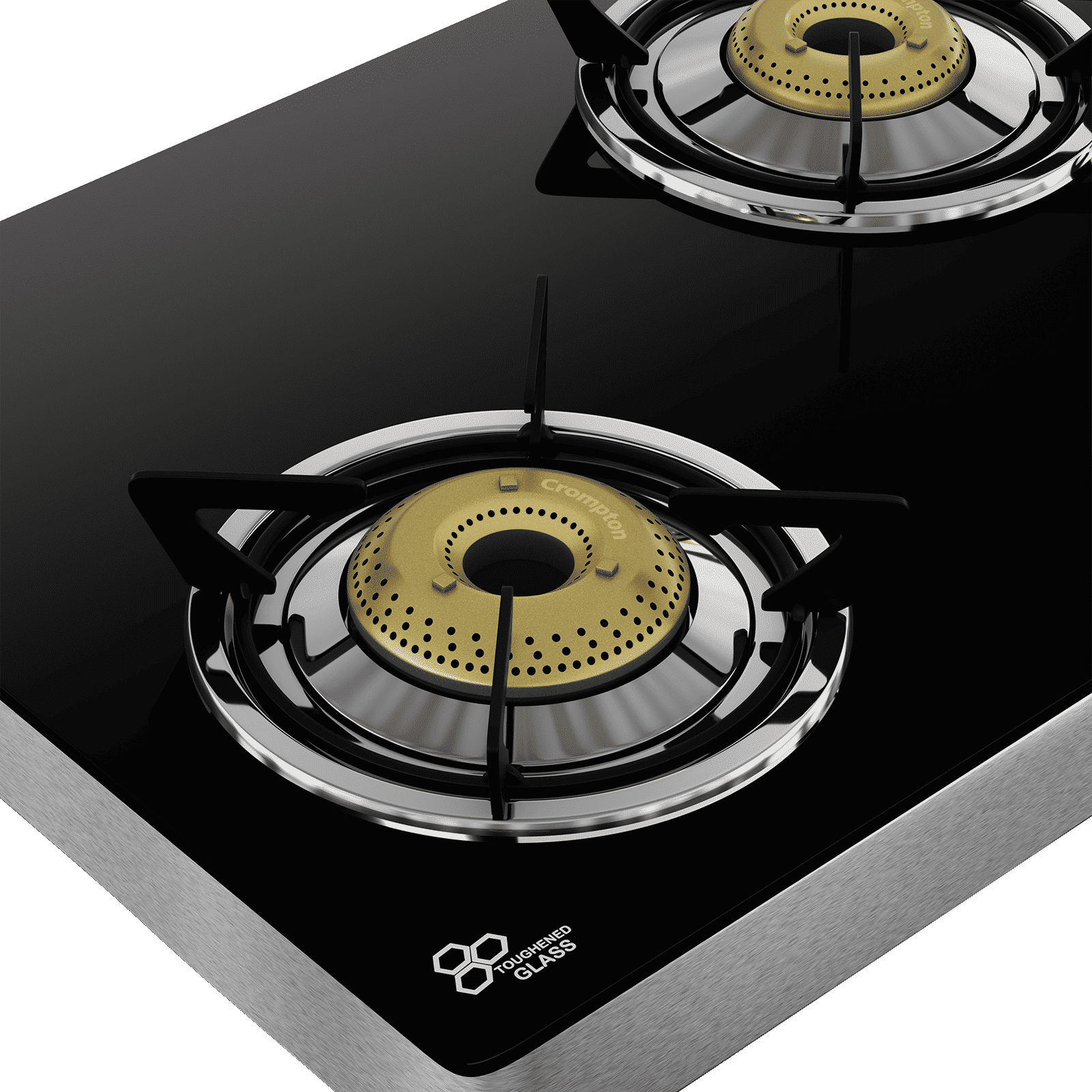 Crompton FlameMaster Toughened Glass Top 3 Burner Manual Gas Stove (Stainless Steel Body, Black)_4