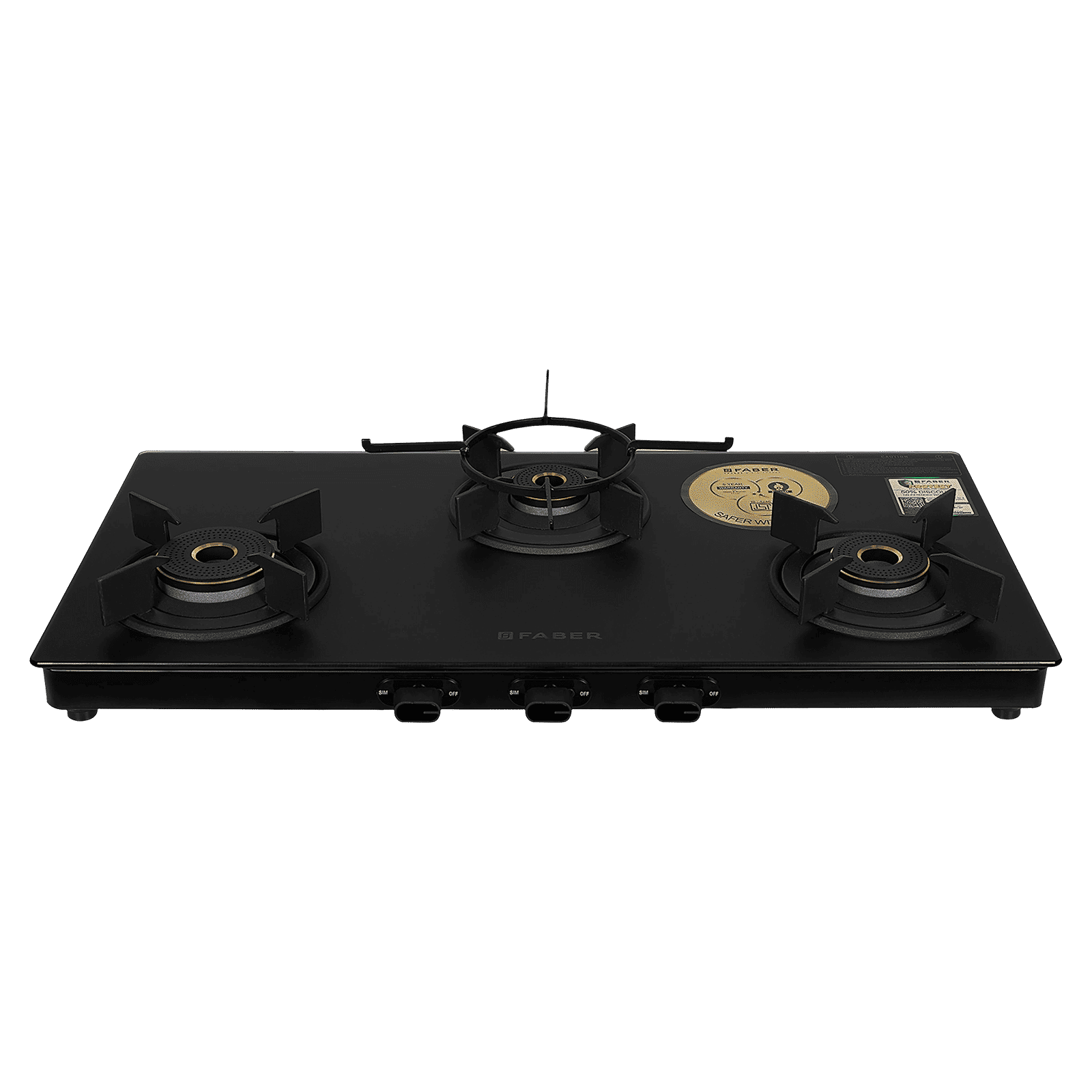 FABER NEBULA Glass Top 3 Burner Manual Gas Stove (Matt Finish, Black)_10