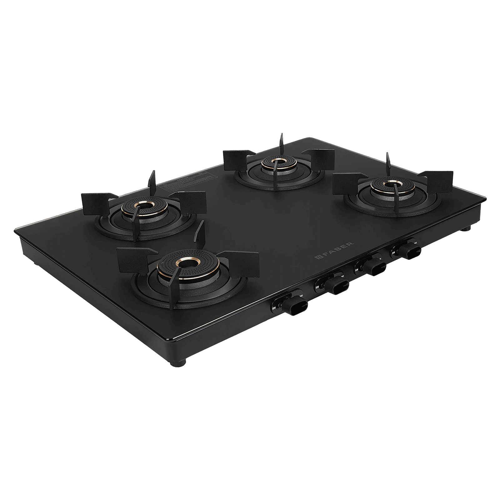 FABER NEBULA Glass Top 4 Burner Manual Gas Stove (Matt Finish, Black)_1