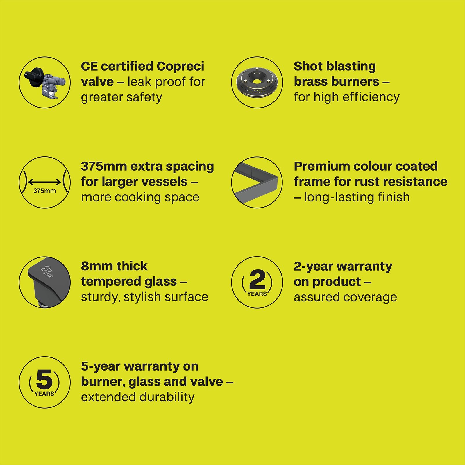 Butterfly Renz Tempered Glass Top 2 Burner Manual Gas Stove (Rust Resistant Frame, Black)_5