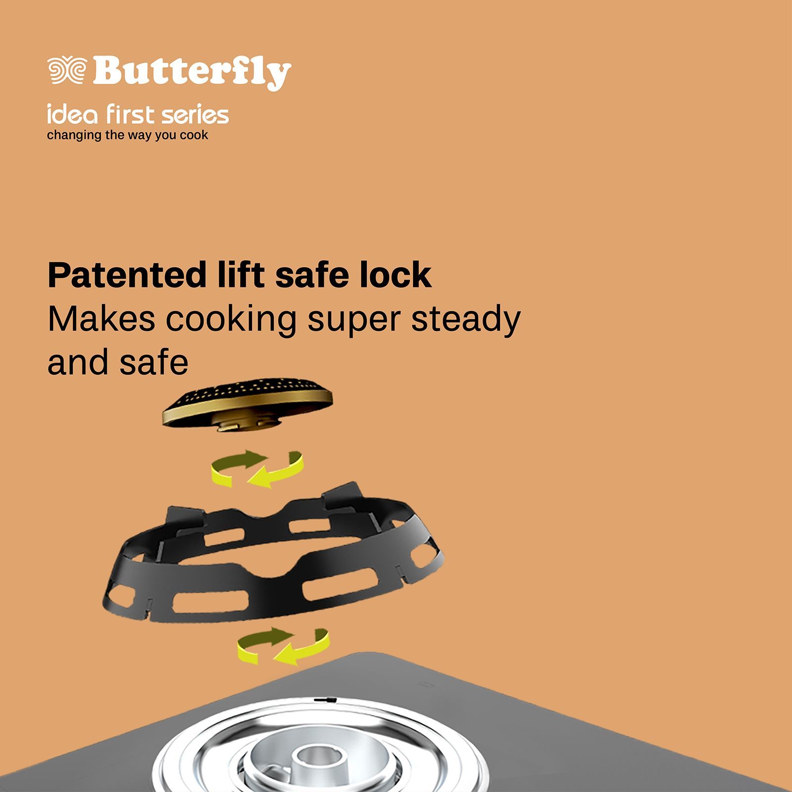 Butterfly Renz Tempered Glass Top 2 Burner Manual Gas Stove (Rust Resistant Frame, Black)_4