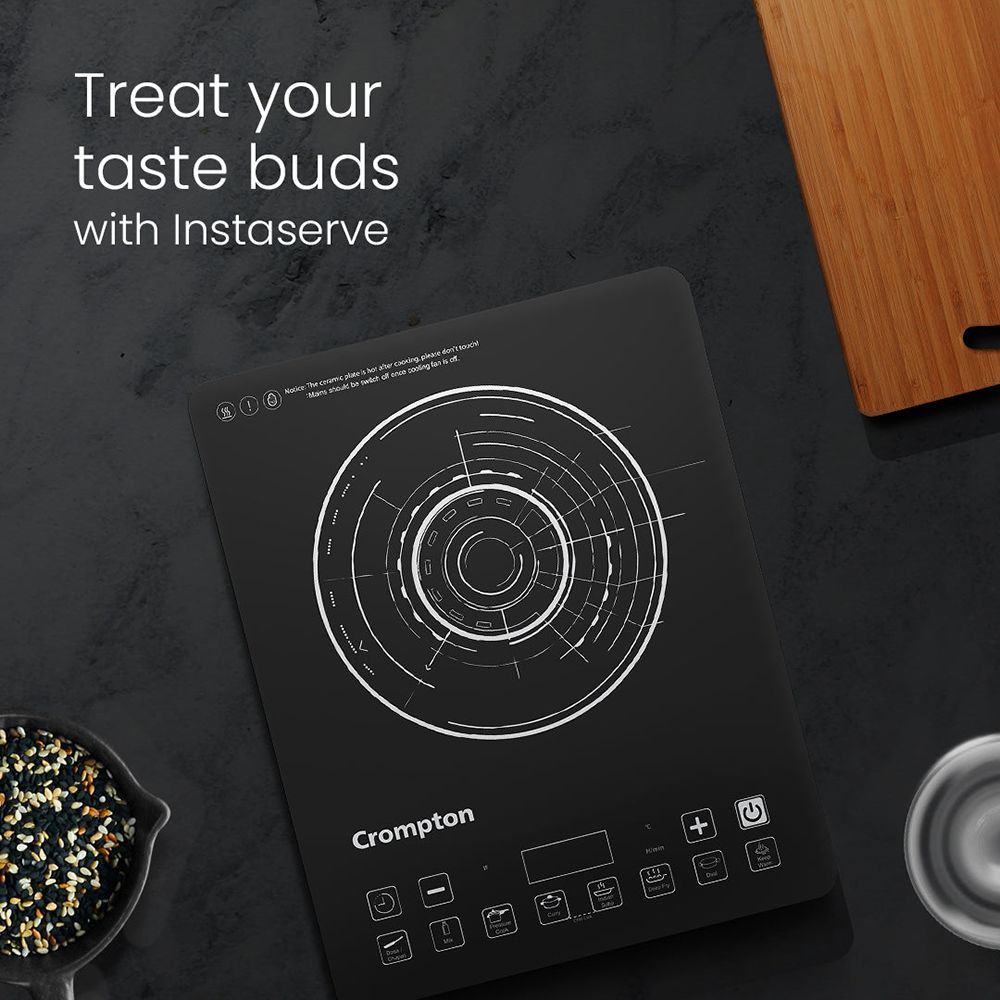 Crompton Instaserve 2100W Induction Cooktop with 8 Preset Menus_4