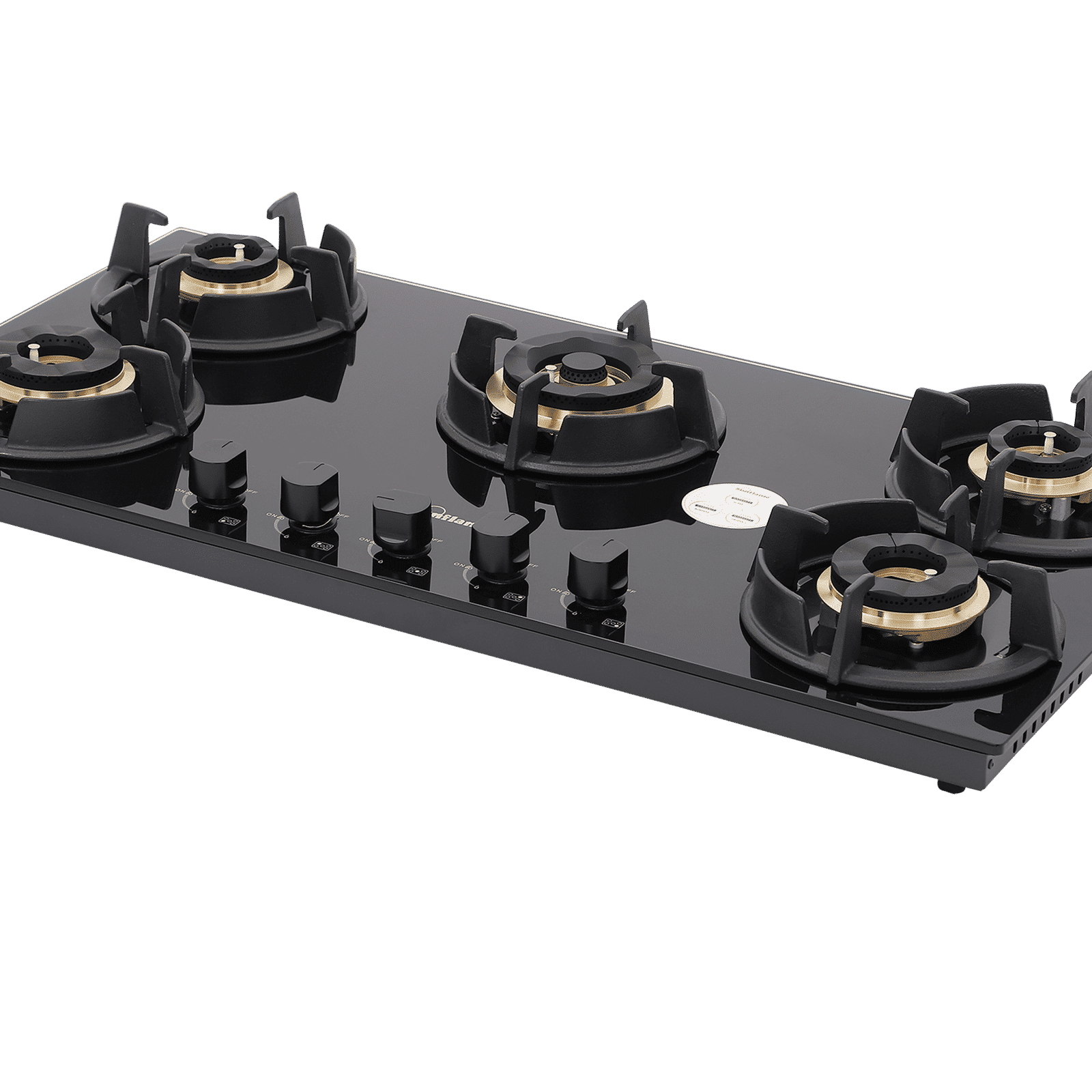 Sunflame SHA 586 UBR Toughened Glass Top 5 Burner Automatic Hob (Cast Iron Pan Supports, Black)_5