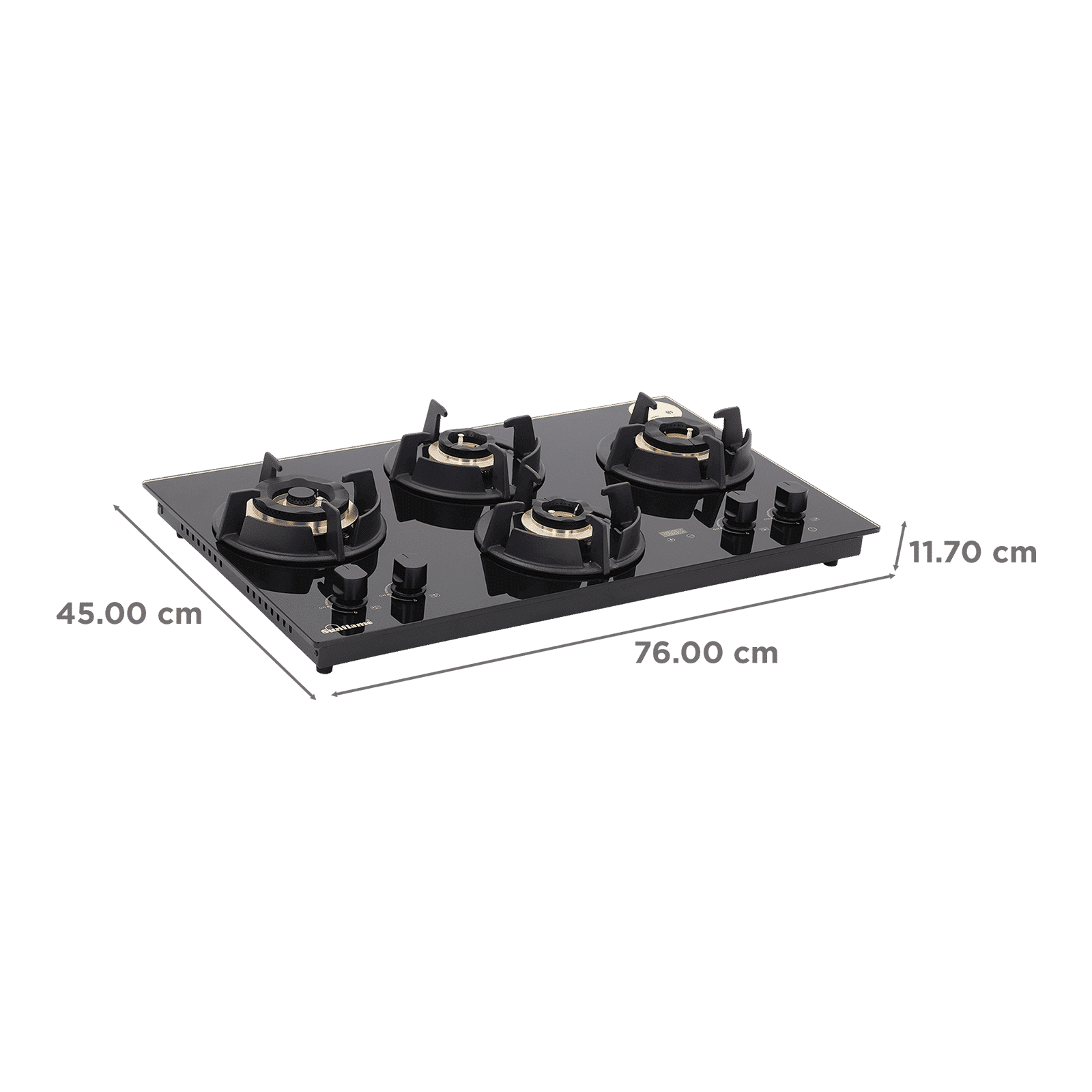 Sunflame SHA 476 UBR Toughened Glass Top 4 Burner Automatic Hob (Timer Function, Black)_2