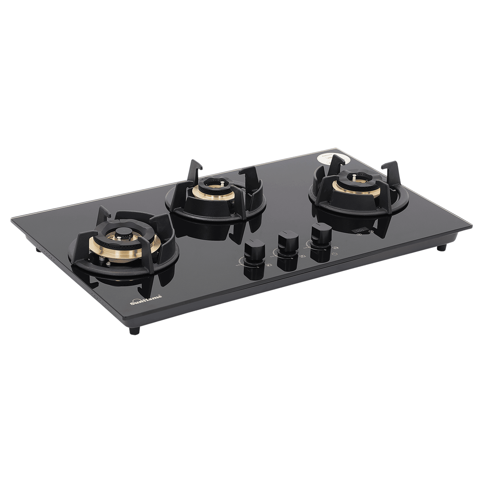 Sunflame SHA 376 UBR Toughened Glass Top 3 Burner Automatic Hob (Flame Failure Device, Black)_1