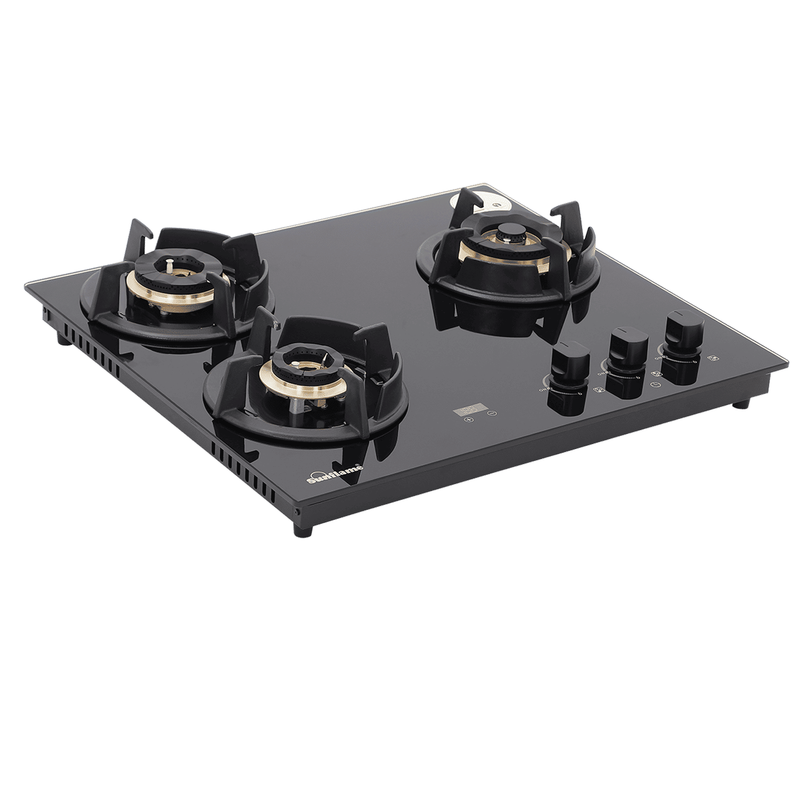Sunflame SHA 360 UBR Toughened Glass Top 3 Burner Automatic Hob (Flame Failure Device, Black)_1