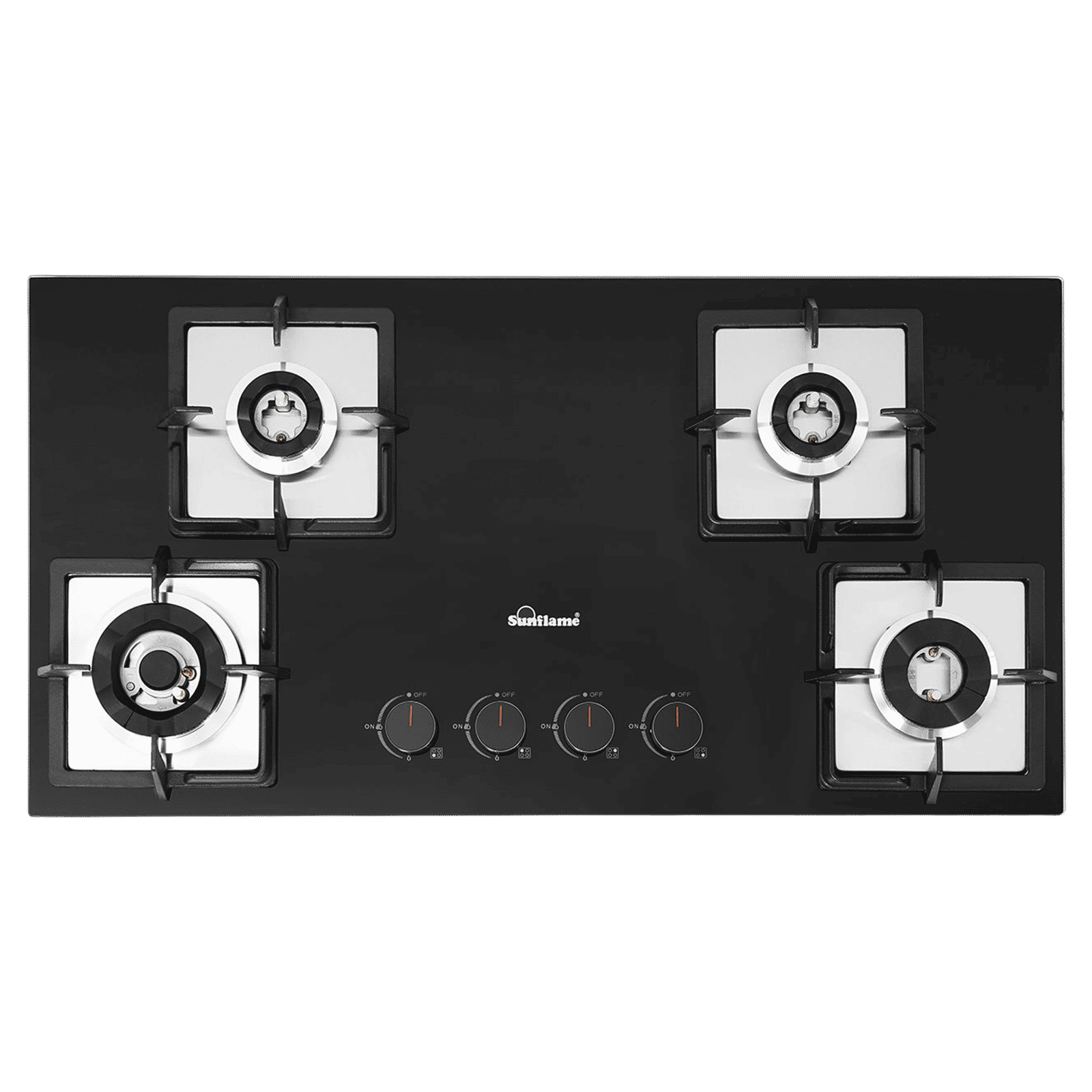Sunflame SHA 486 PHS Toughened Glass Top 4 Burner Automatic Hob (Flame Failure Device, Black)_1
