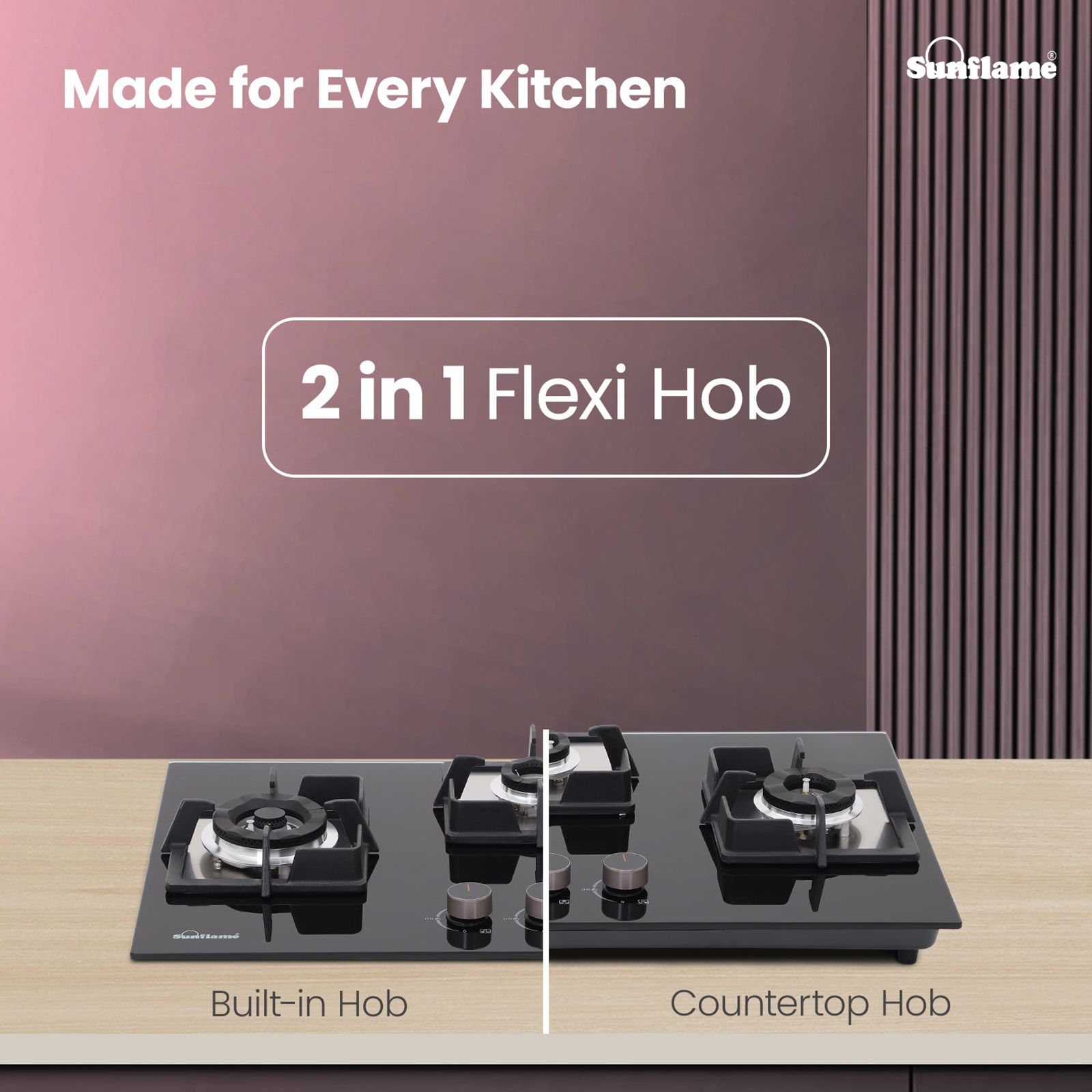 Sunflame SHA 376 PHS Tempered Glass Top 3 Burner Automatic Hob (Flame Failure Device, Black)_3