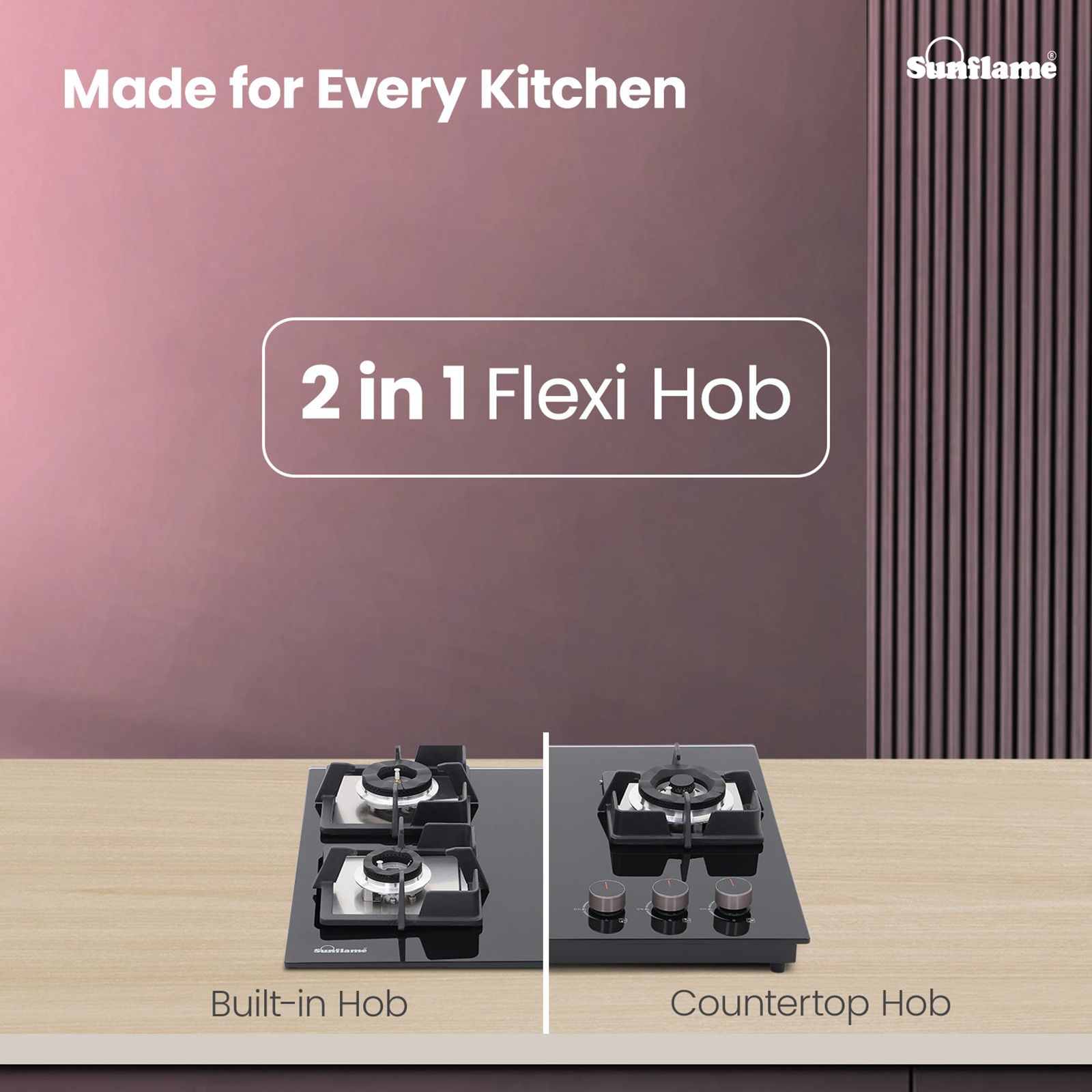 Sunflame SHA 360 PHS Tempered Glass Top 3 Burner Automatic Hob (Flame Failure Device, Black)_3