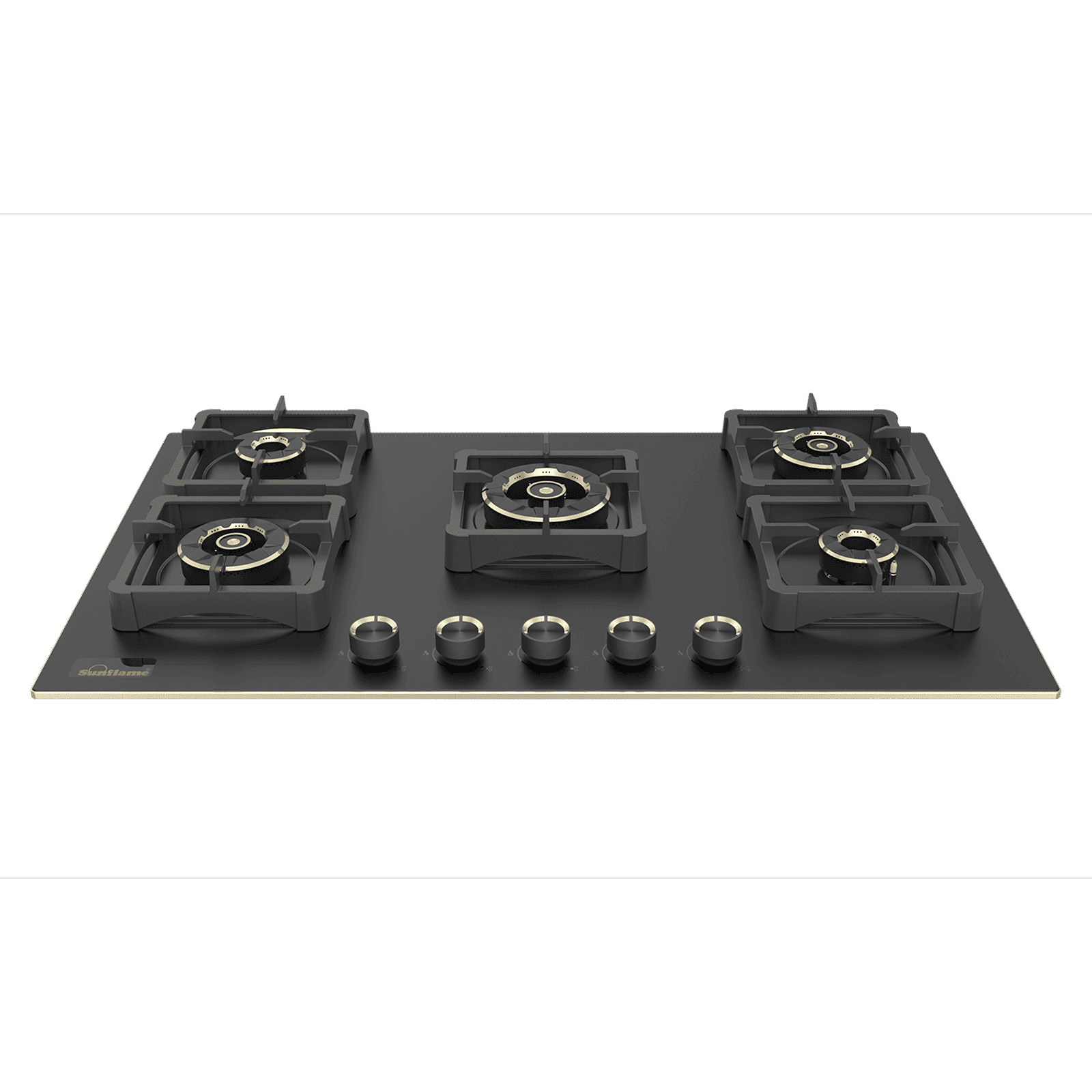 Sunflame SHA 586 SBS Toughened Glass Top 5 Burner Automatic Hob (Flame Failure Device, Black)_1