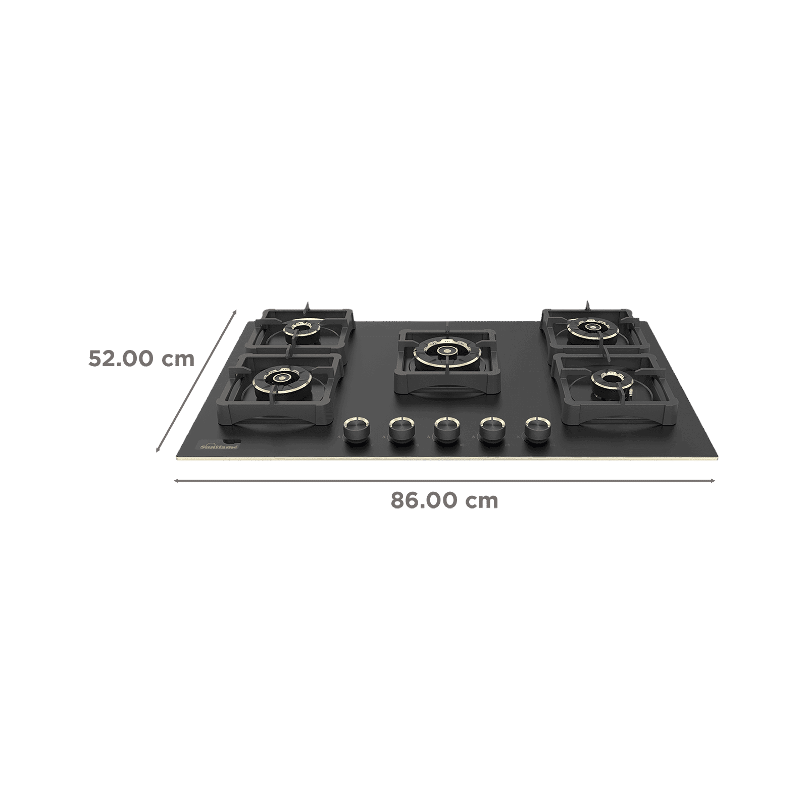 Sunflame SHA 586 SBS Toughened Glass Top 5 Burner Automatic Hob (Flame Failure Device, Black)_2