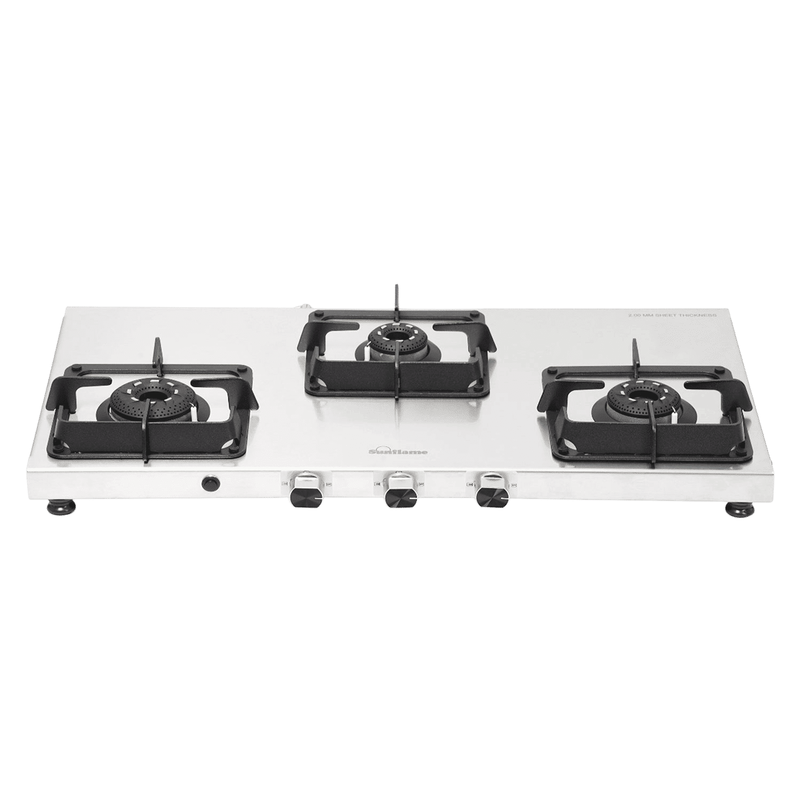 Sunflame SSS 3B AI 3 Burner Automatic Gas Stove (ISI Certified, Silver)_1