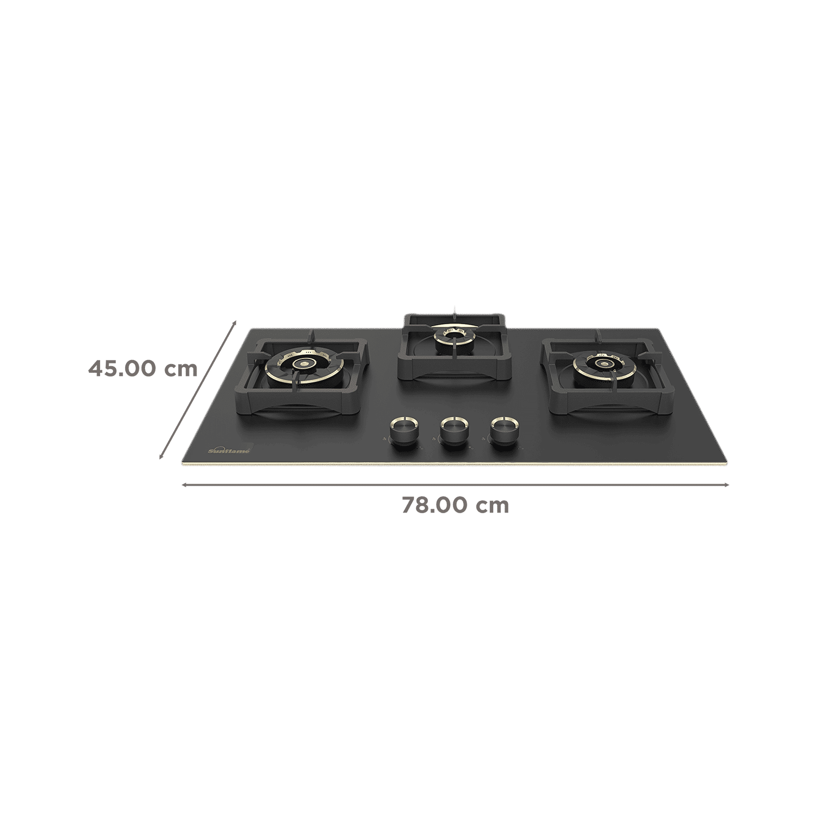 Sunflame SHA 378 SBS Toughened Glass Top 3 Burner Automatic Hob (Flame Failure Device, Black) Sunflame SHA 378 SBS Toughened Glass Top 3 Burner Automatic Hob (Flame Failure Device, Black)_2