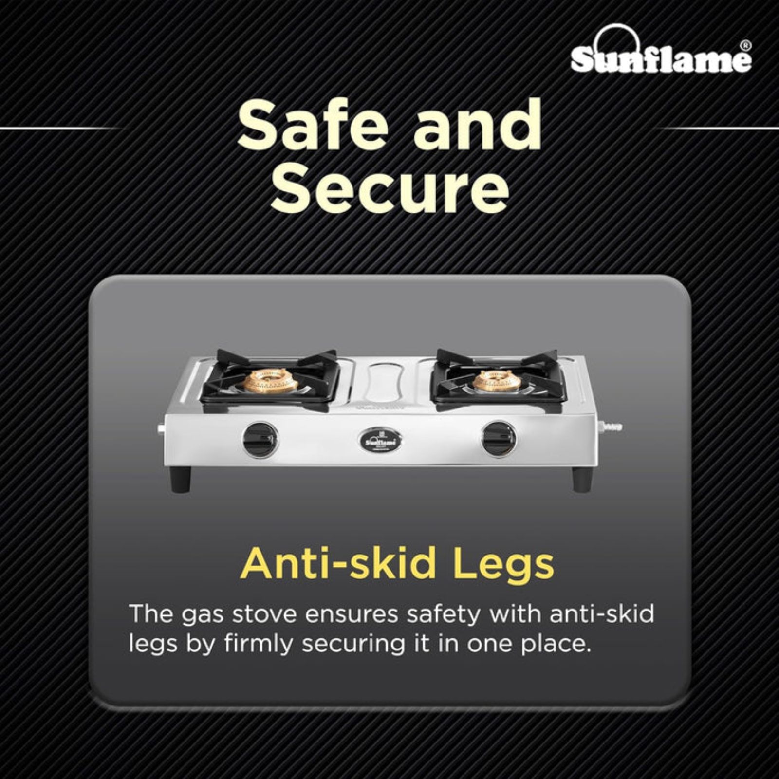 Sunflame SMART 2 Burner Manual Gas Stove (ISI Certified, Silver)_5