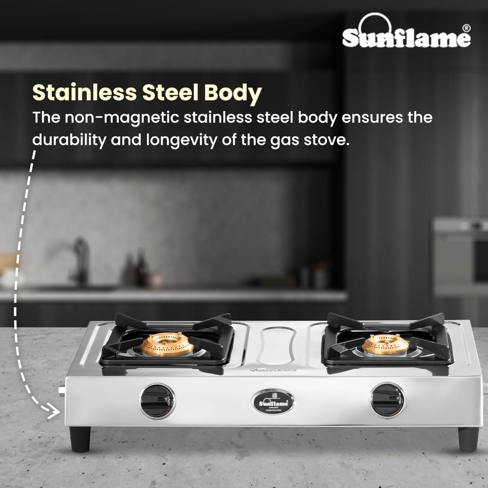 Sunflame SMART 2 Burner Manual Gas Stove (ISI Certified, Silver)_7