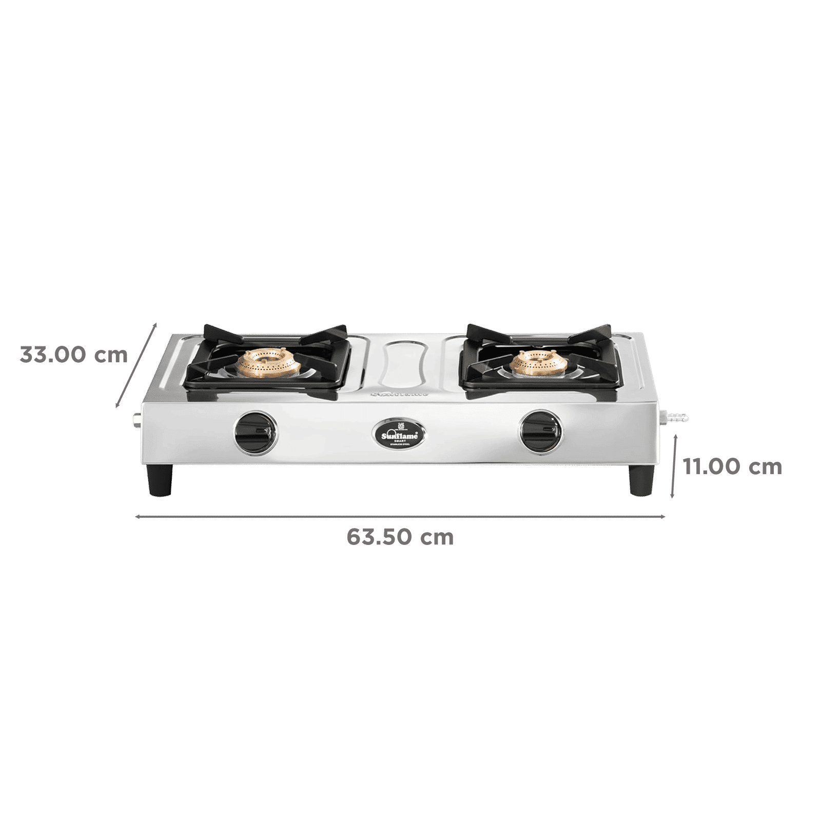 Sunflame SMART 2 Burner Manual Gas Stove (ISI Certified, Silver)_2
