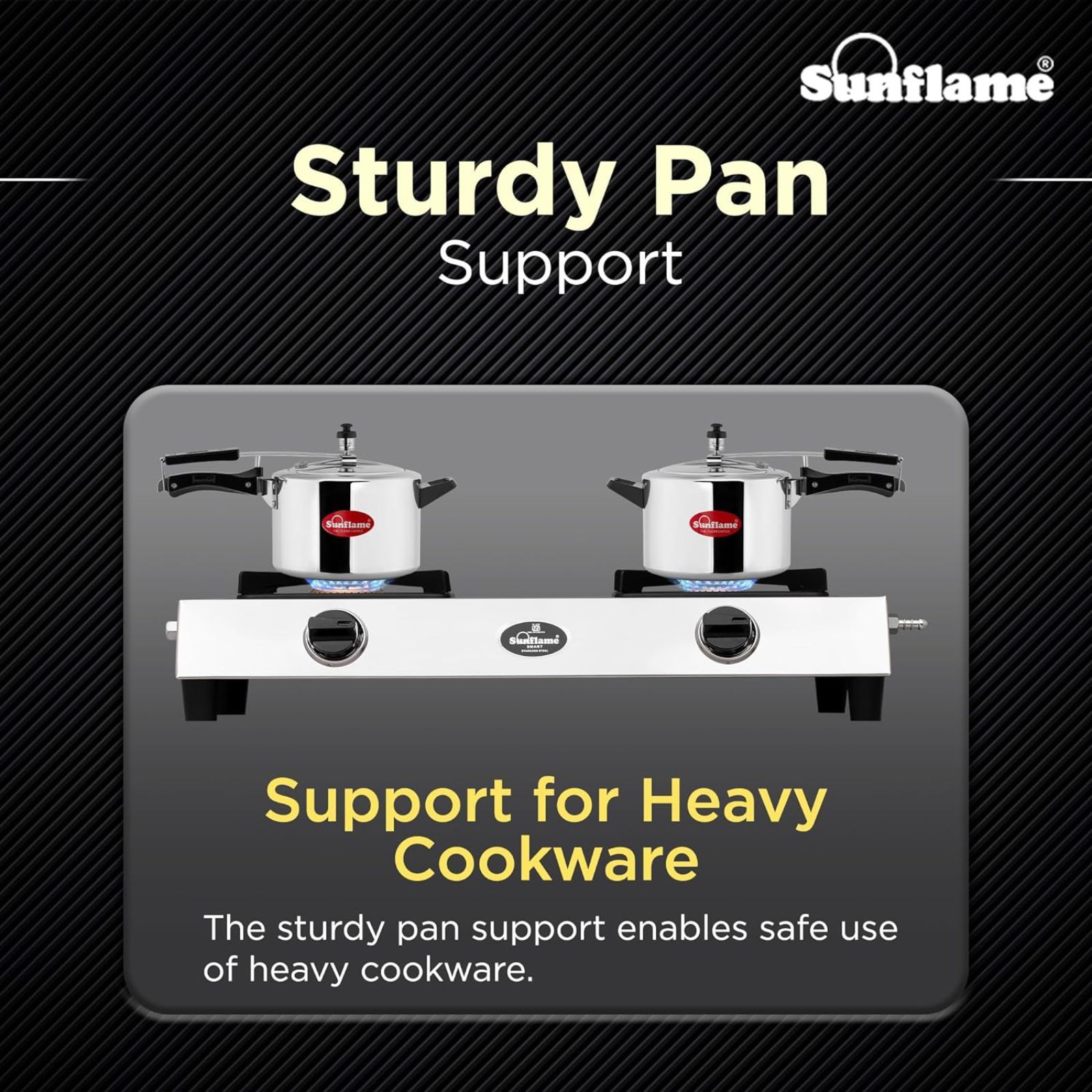 Sunflame SMART 2 Burner Manual Gas Stove (ISI Certified, Silver)_4