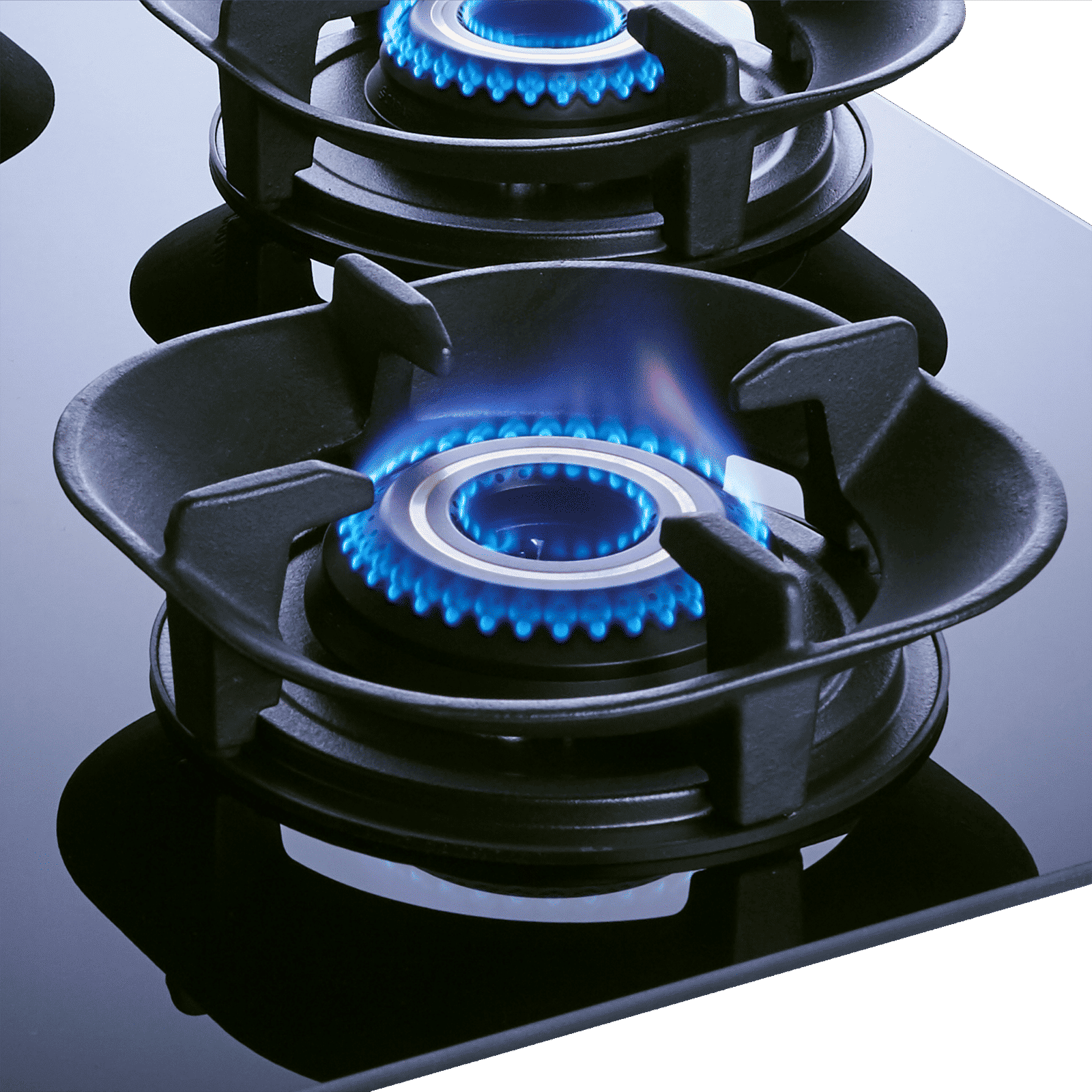 elica CROWN FLEXI 360 LOTUS IND HD BRASS Toughened Glass Top 3 Burner Automatic Hob (Multi Flame Burners, Black Glass)_2