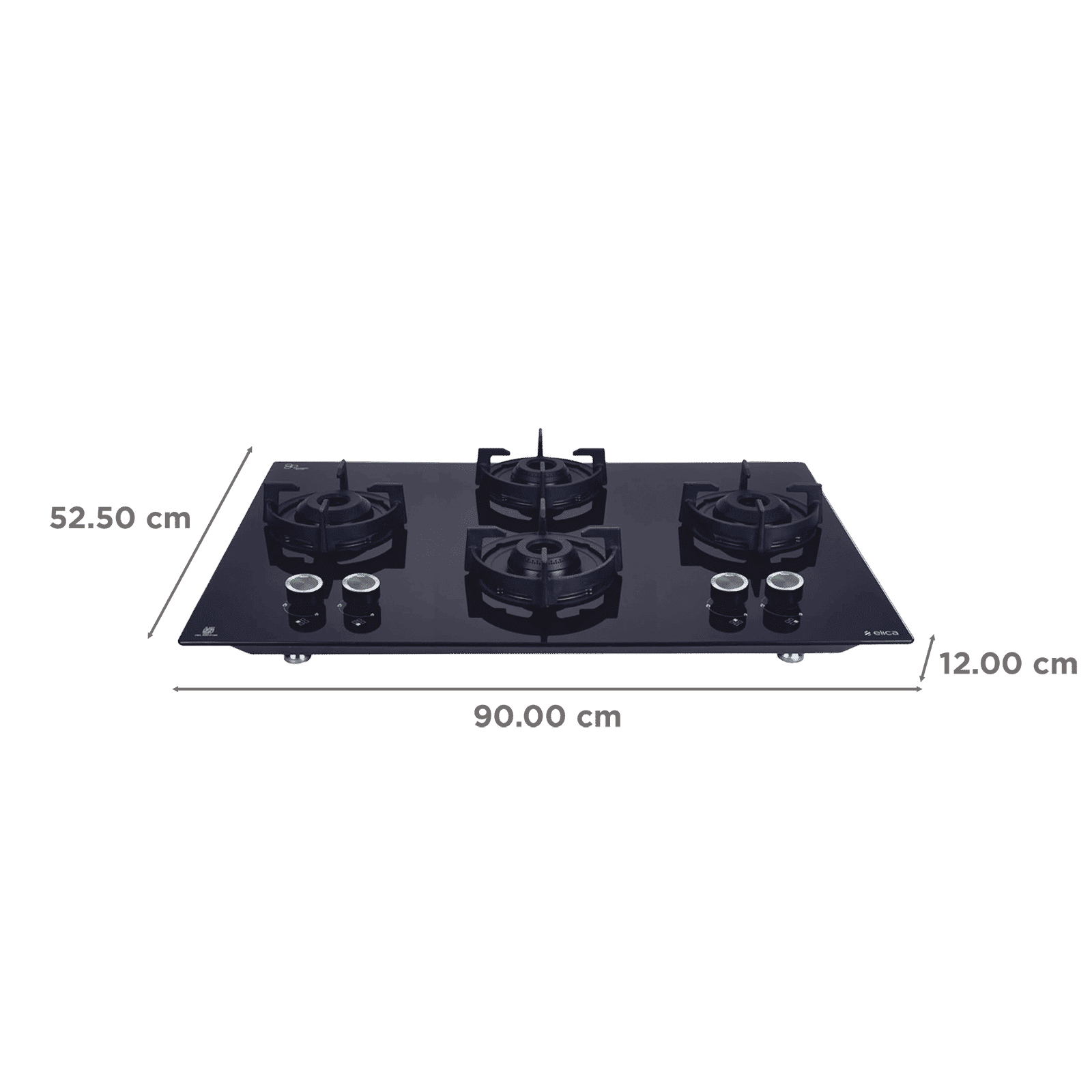 elica CROWN FLEXI 491 LOTUS IND HD BRASS 4 Burner Automatic Hob (Black)_2