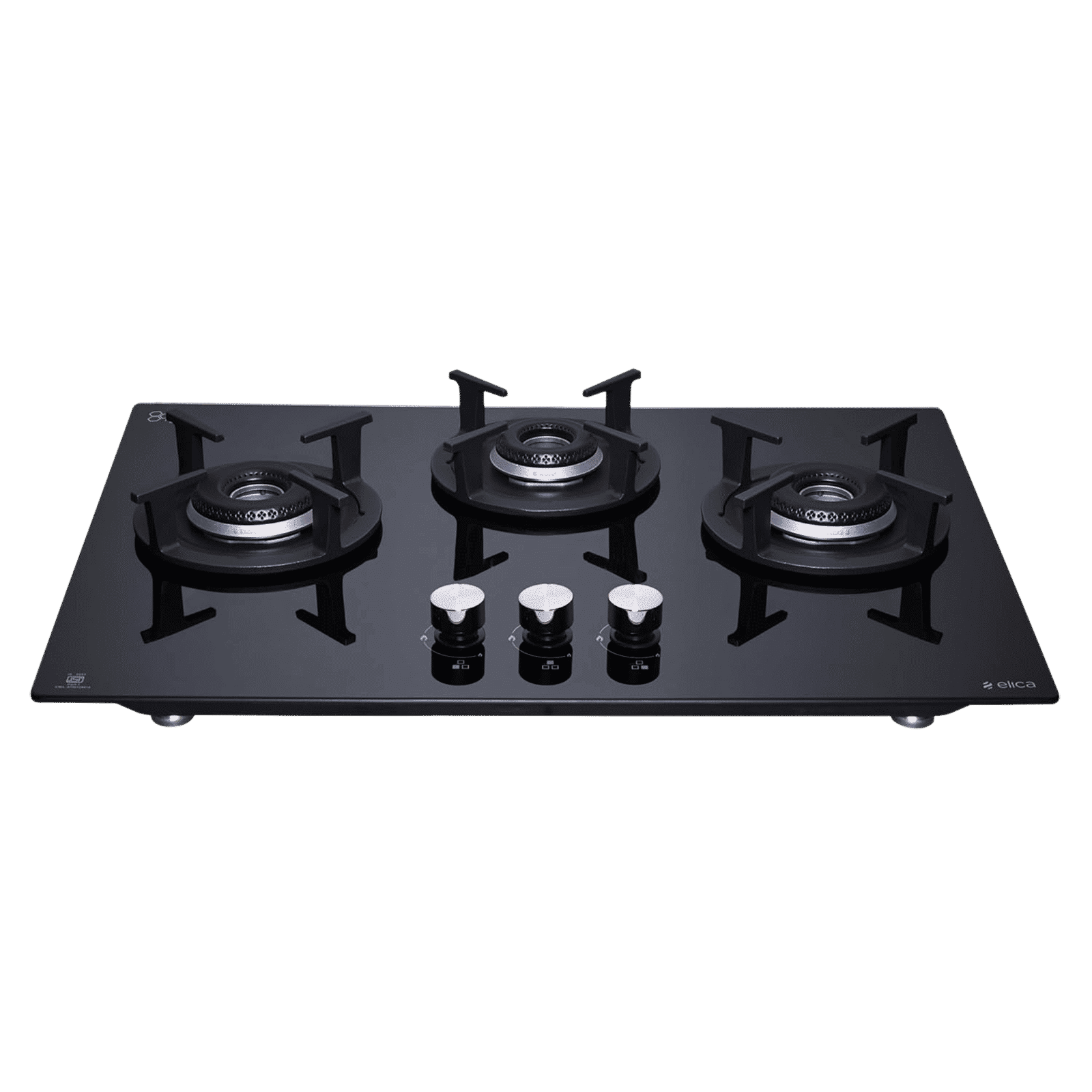 elica FLEXI HCT 360 DX LOTUS BK 3 Burner Automatic Hob (Round Cast Iron Pan Support, Black) elica FLEXI HCT 360 DX LOTUS BK 3 Burner Automatic Hob (Round Cast Iron Pan Support, Black)_1