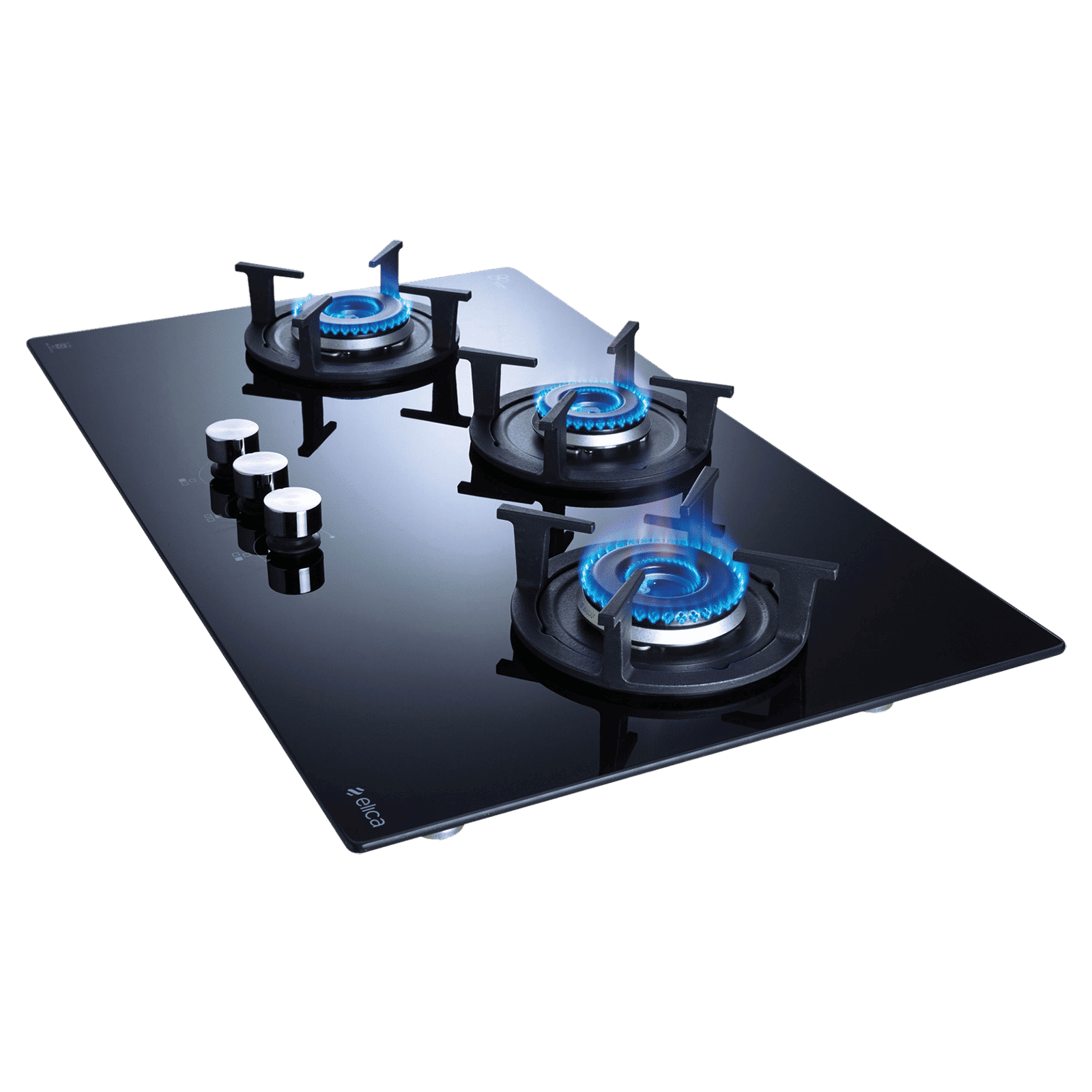 elica FLEXI HCT 360 DX LOTUS BK 3 Burner Automatic Hob (Round Cast Iron Pan Support, Black) elica FLEXI HCT 360 DX LOTUS BK 3 Burner Automatic Hob (Round Cast Iron Pan Support, Black)_6