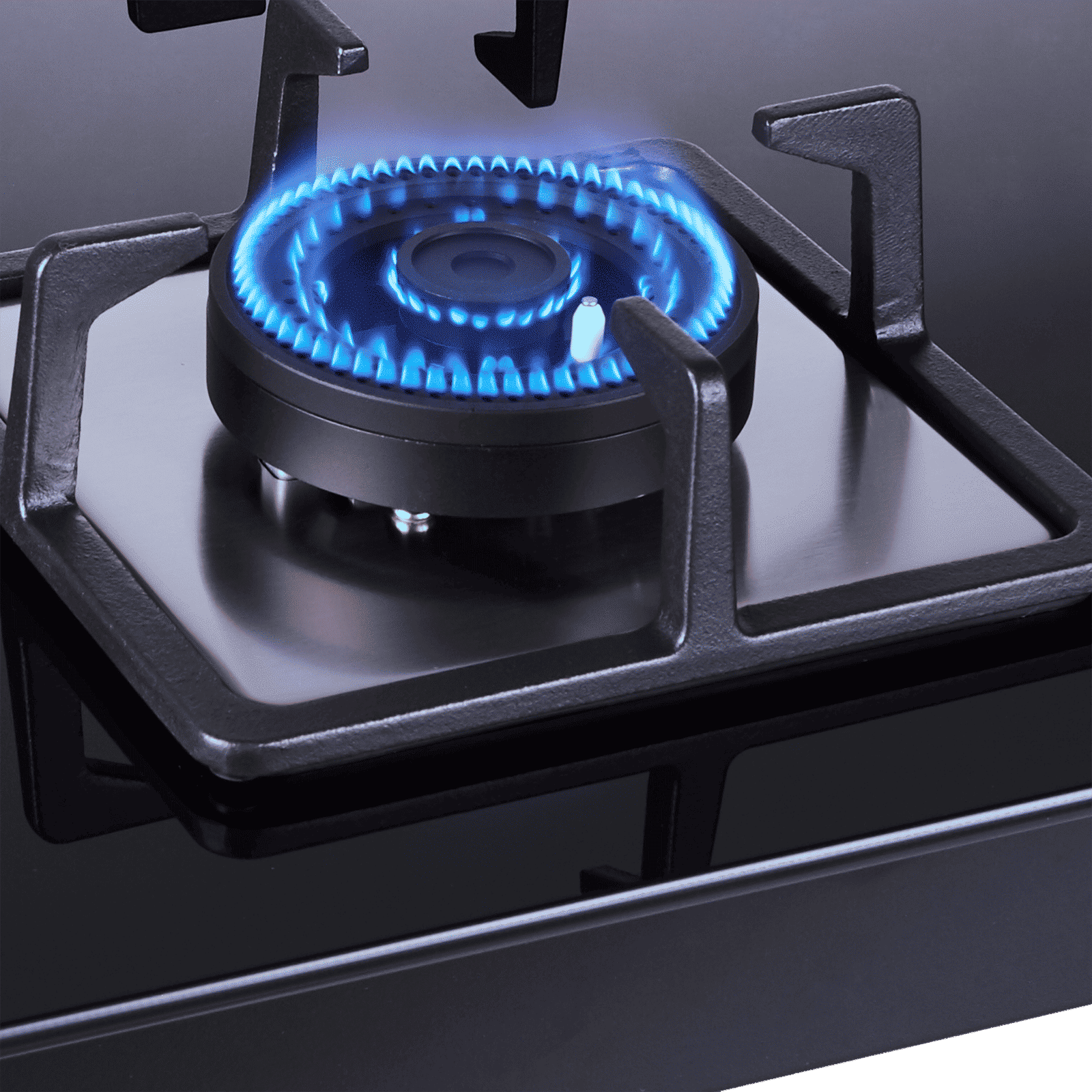 elica IND FLEXI AB 360 DX DFS Toughened Glass Top 3 Burner Automatic Hob (Cast Iron Pan Support, Black)_2